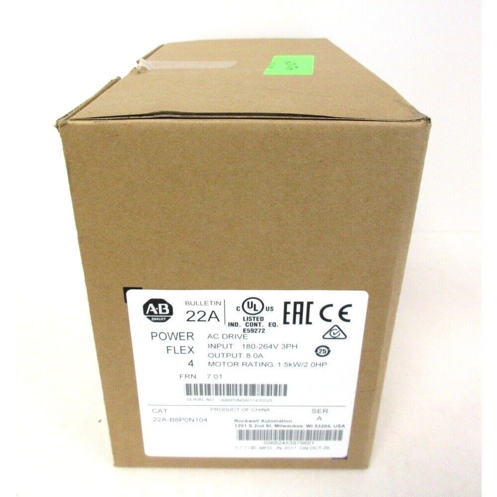 AB 22A-B8P0N104 Allen-Bradley 22AB8P0N104 1.5kW PowerFlex 4 AC Drive USA Stock