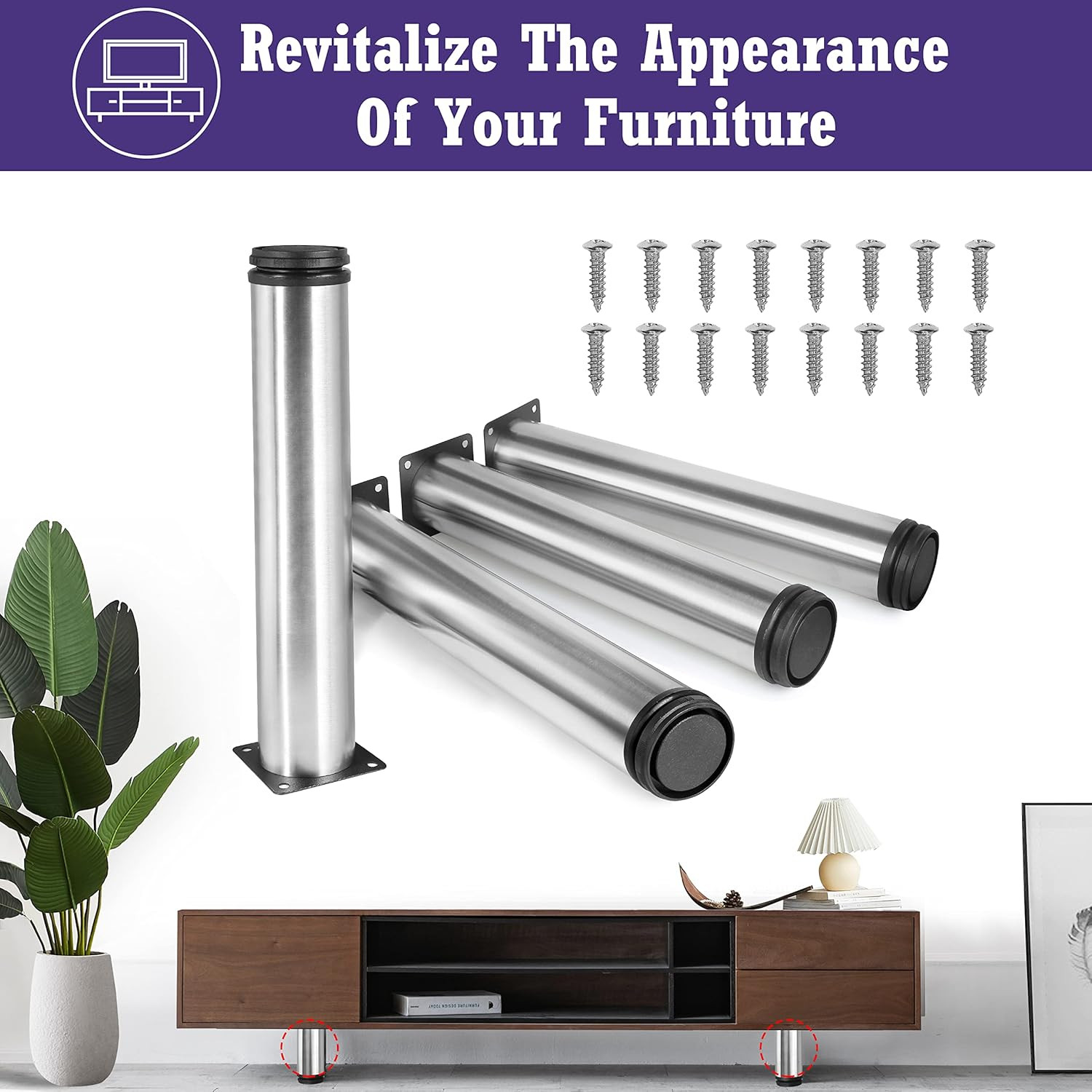 12 Inch Metal Furniture Legs Stainless Steel Adjustable Legs Silver Metal Legs R