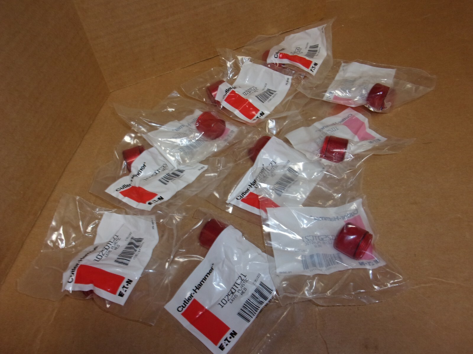 Cutler Hammer Red Plastic Lens 10250TC21 , lot of 10