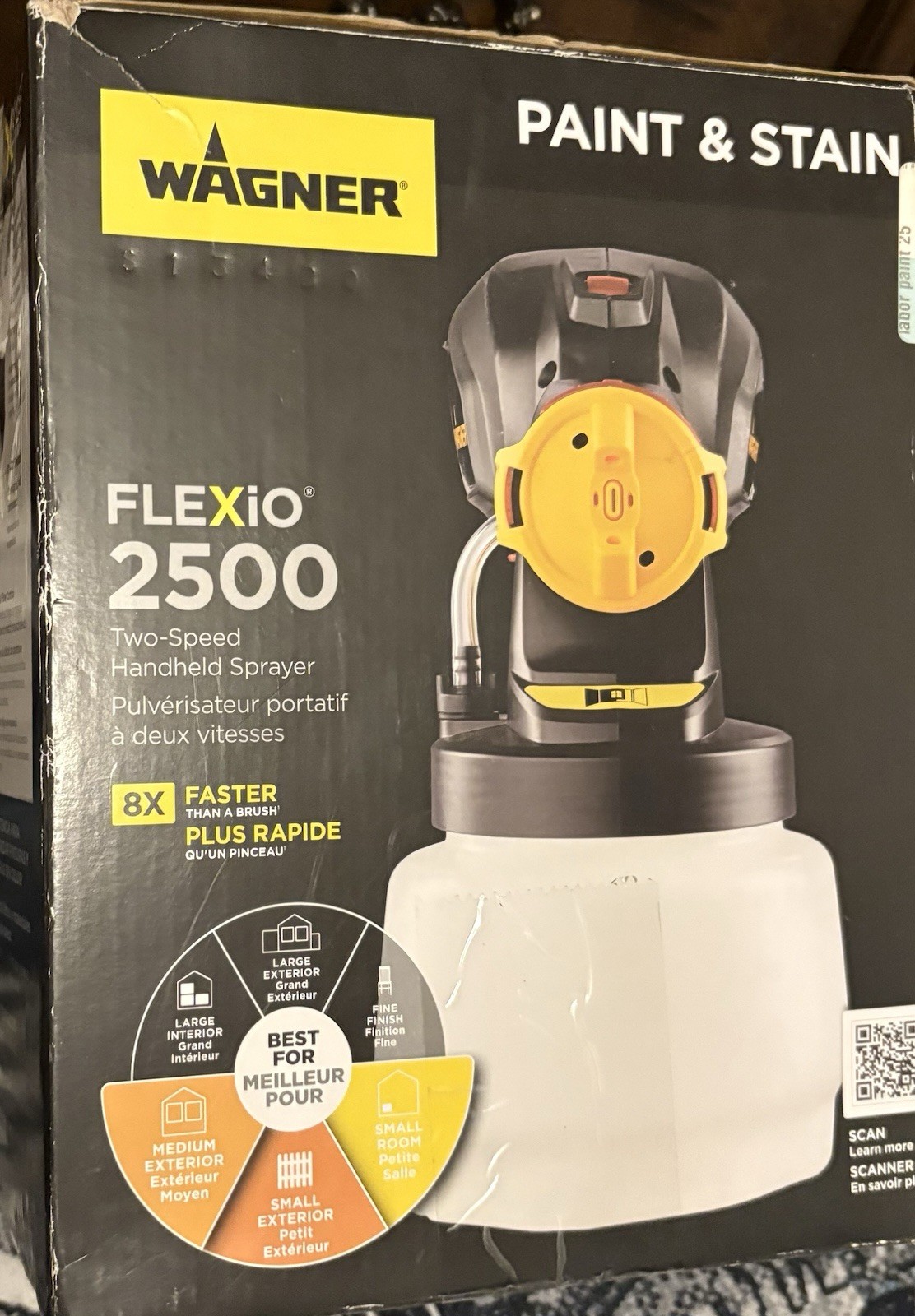 WAGNER FLEXiO 2500 Handheld HVLP Paint & Stain Sprayer, 2-Speed