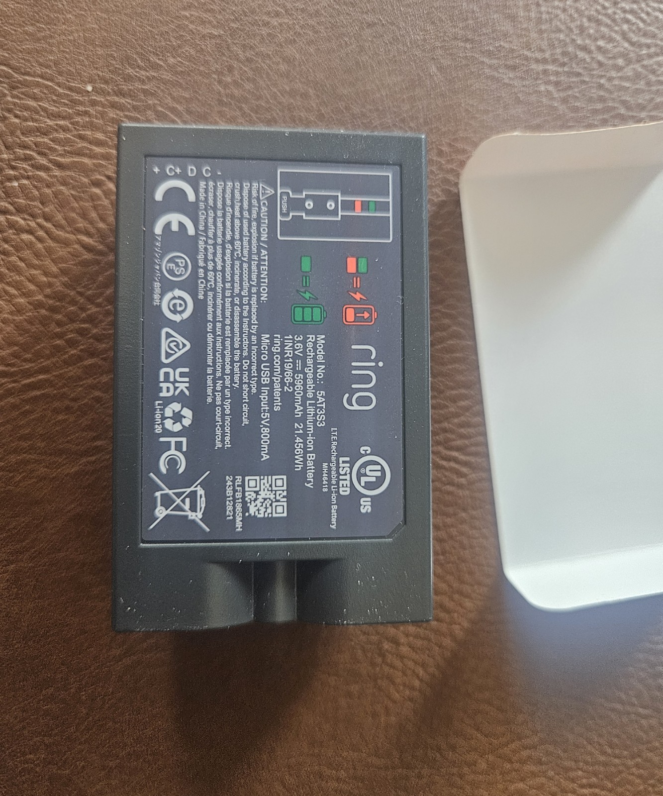Original Ring Battery Rechargeable Battery Pack Quick Release