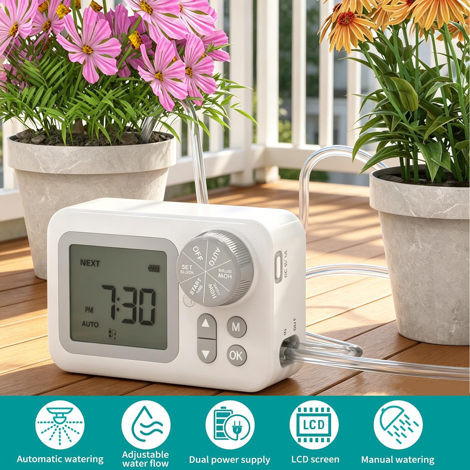 Automatic Garden Drip Irrigation Kit, Indoor Plant Watering System for Plants，e