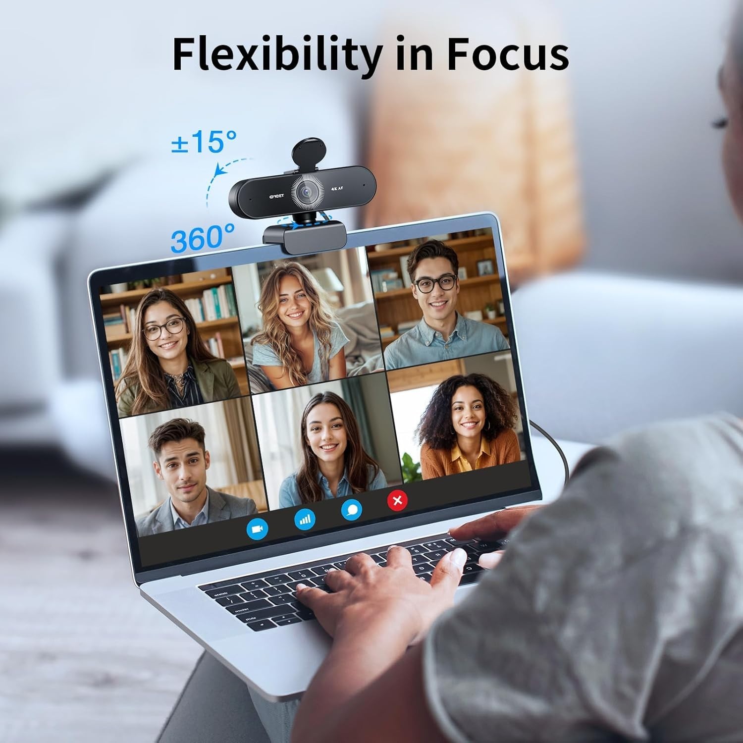 NOVA 4K Webcam - 73° FOV, Auto Light Correction