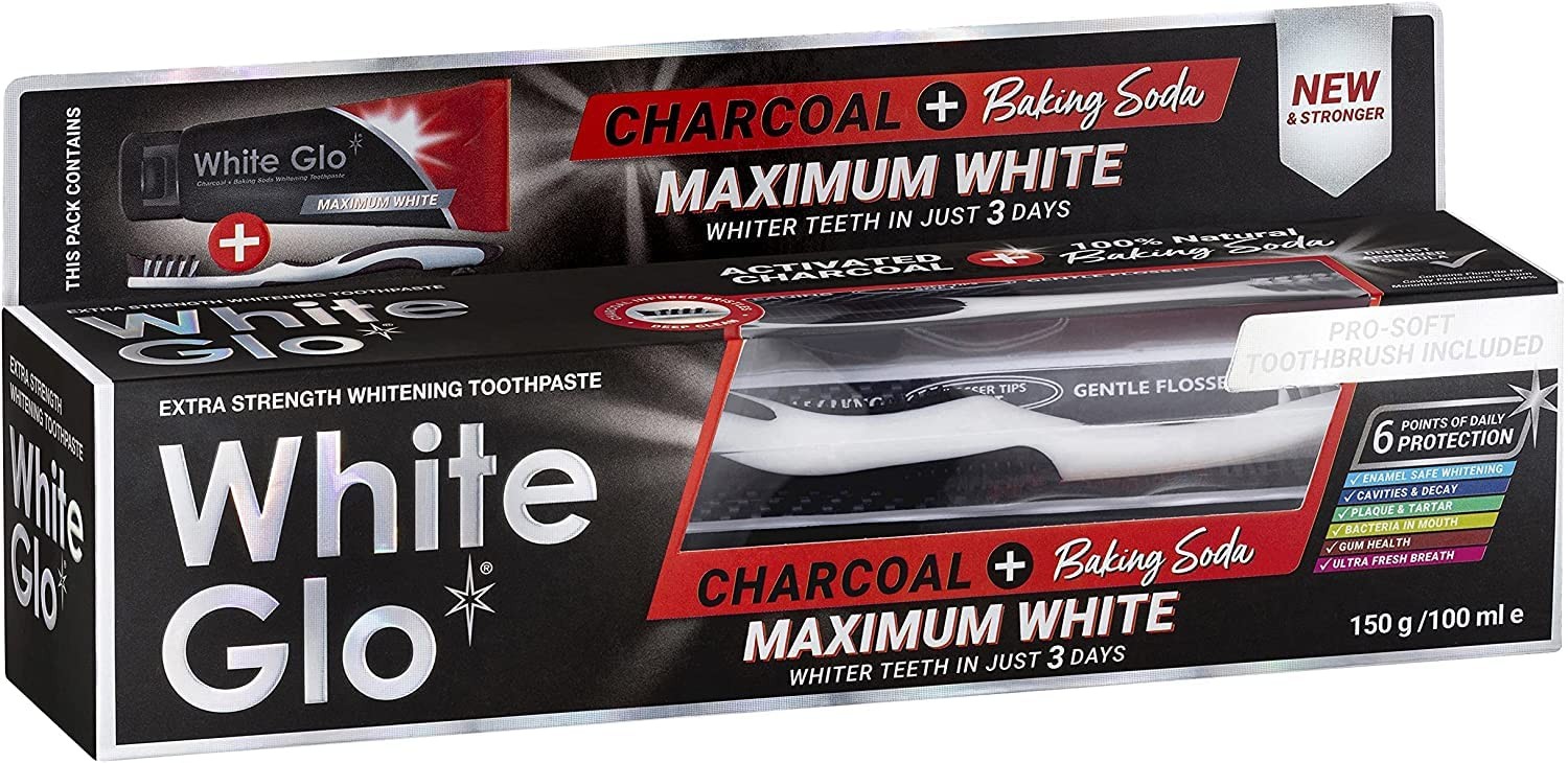 White Glo - Charcoal + Baking Soda Maximum 5.29 Ounce (Pack of 1)