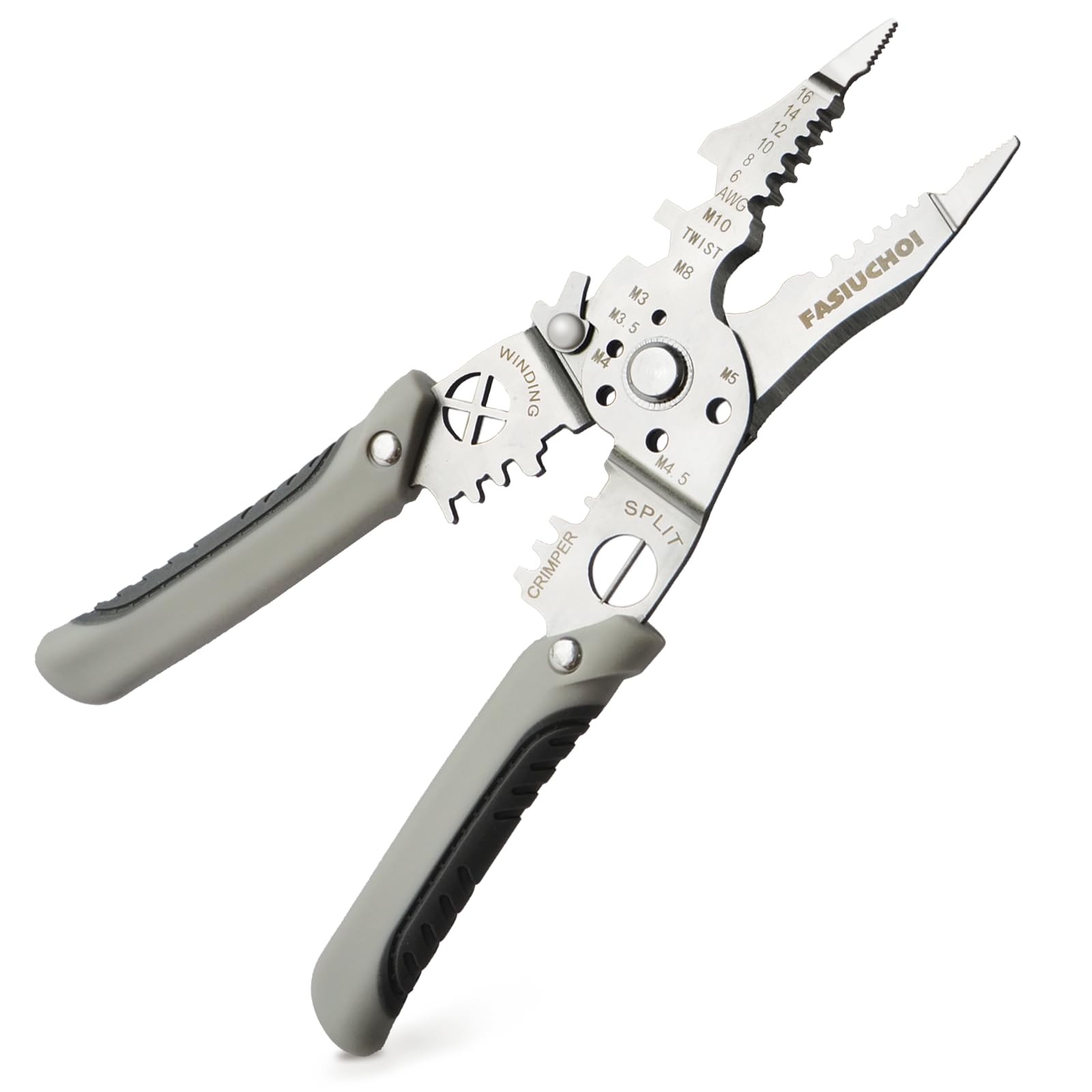 9 in 1 Multi Function Wire Stripper Cutter Crimper Electrical Tool Grey