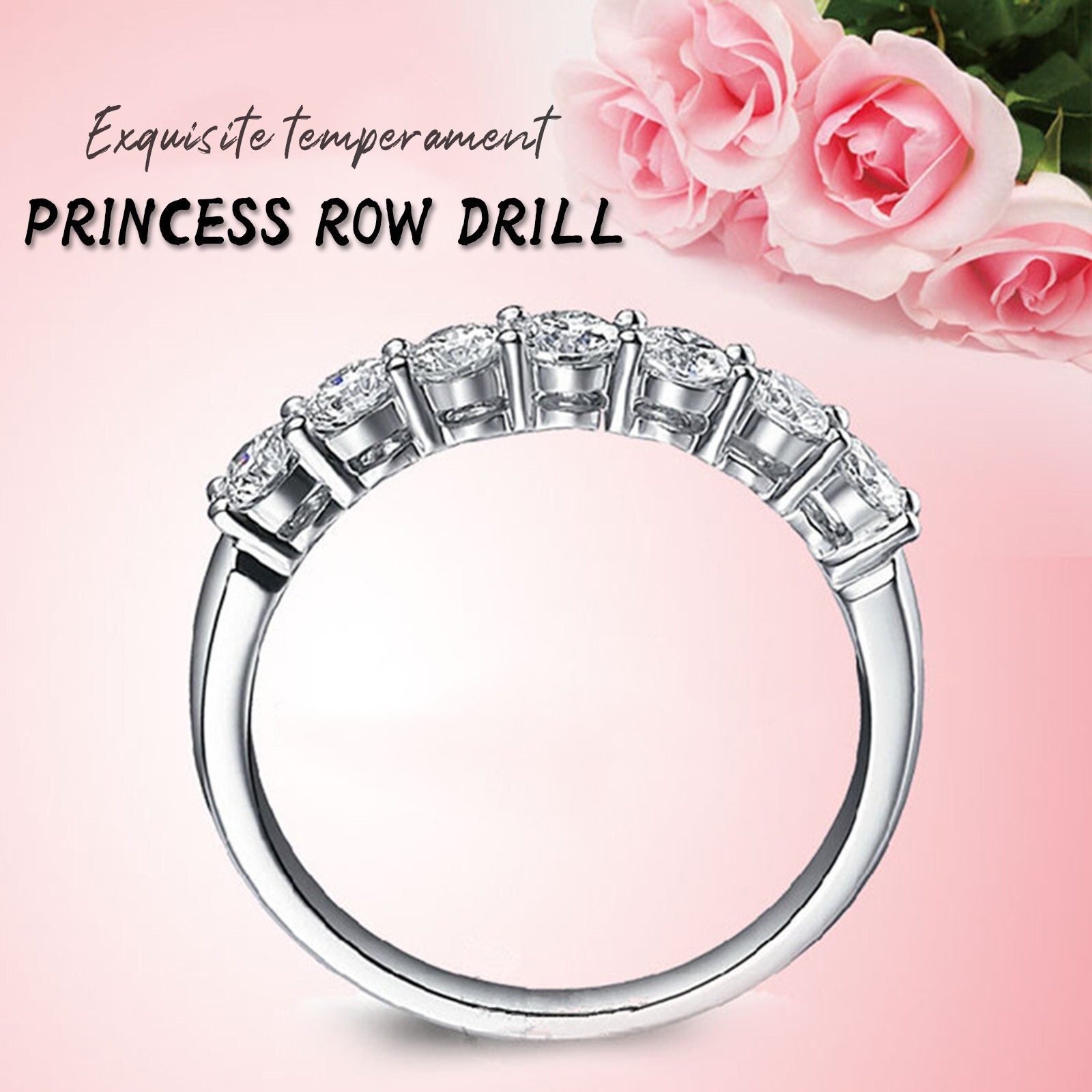 Women's  Zircon Diamond Personalized Princess Engagement Ring