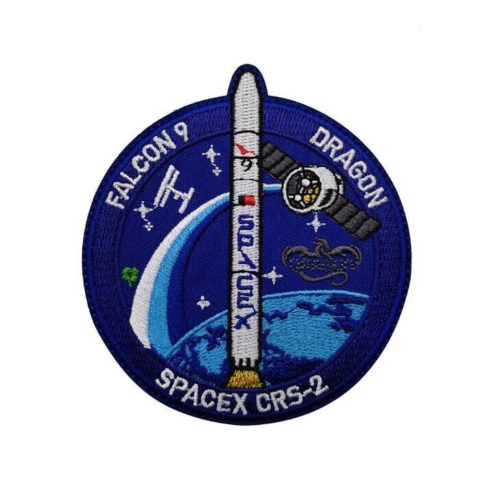 10PCS SPACEX FALCON-9 DRAGON F-9 CRS-5 SPACE FORCE EMBROIDERED HOOK&LOOP PATCH
