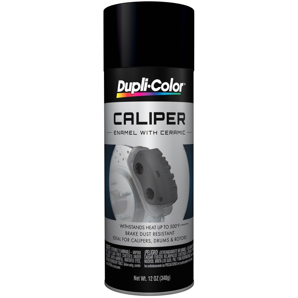 Duplicolor BCP105, Matte Black Caliper Enamel Paint w/ Ceramic, 12oz Aerosol Can