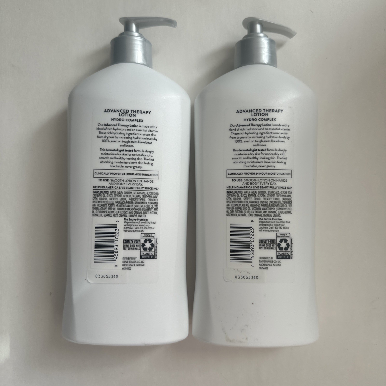 (2) Suave Skin Solutions Advanced Therapy Lotion, Hydro Complex - 18 Fl Oz Each