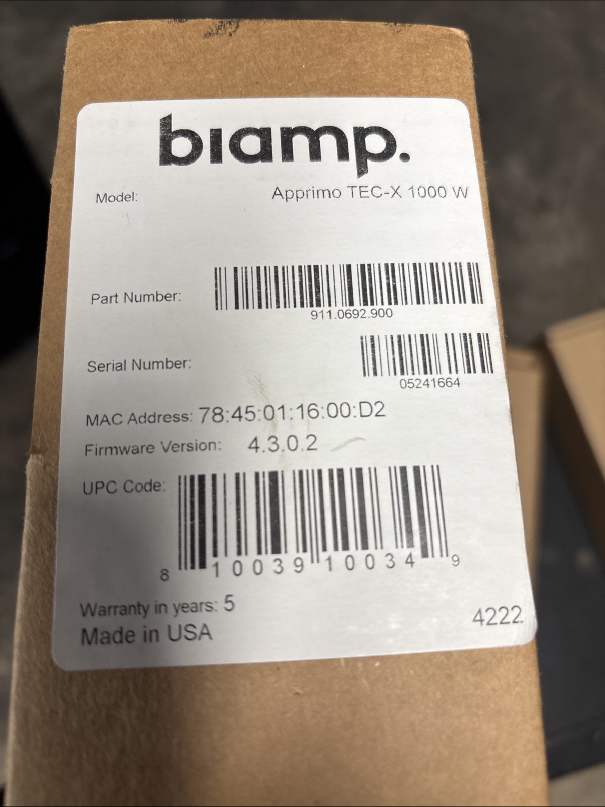 Biamp Apprimo TEC-X 1000 W