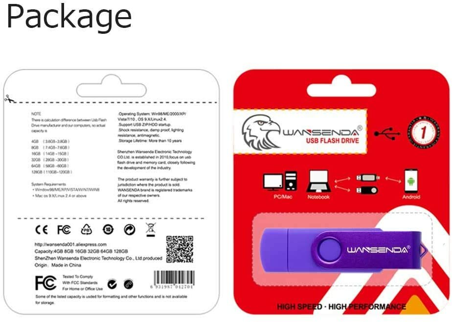 128GB Flash Drive 3 in 1 USB Picture Keeper For Android Pc Smartphone
