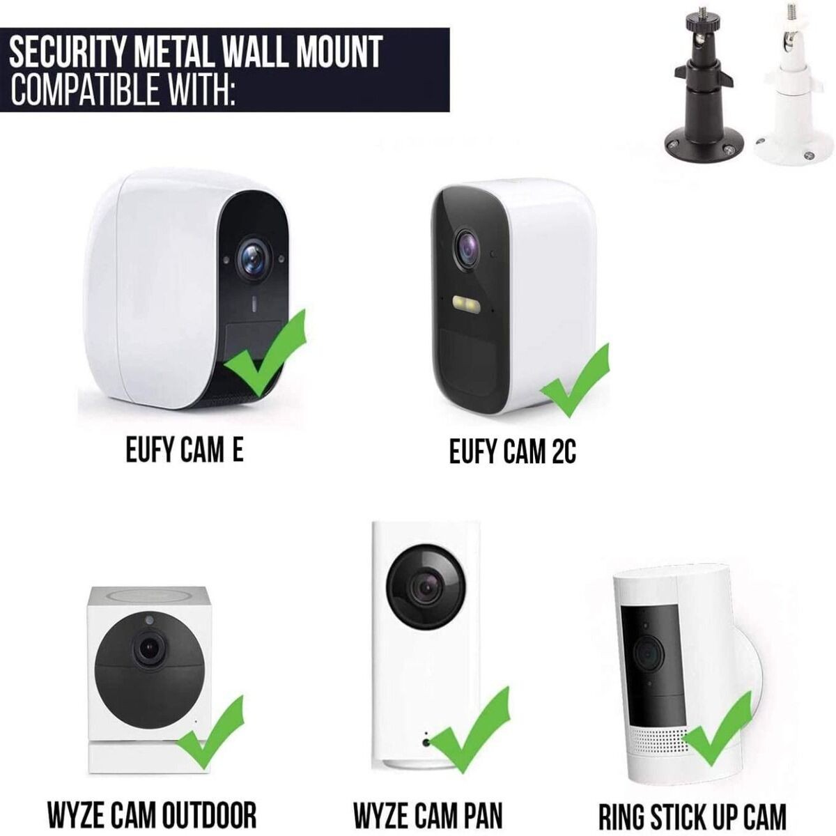 Security Camera Wall Mount Adjustable, Adjustable for Kitchen Home (White)
