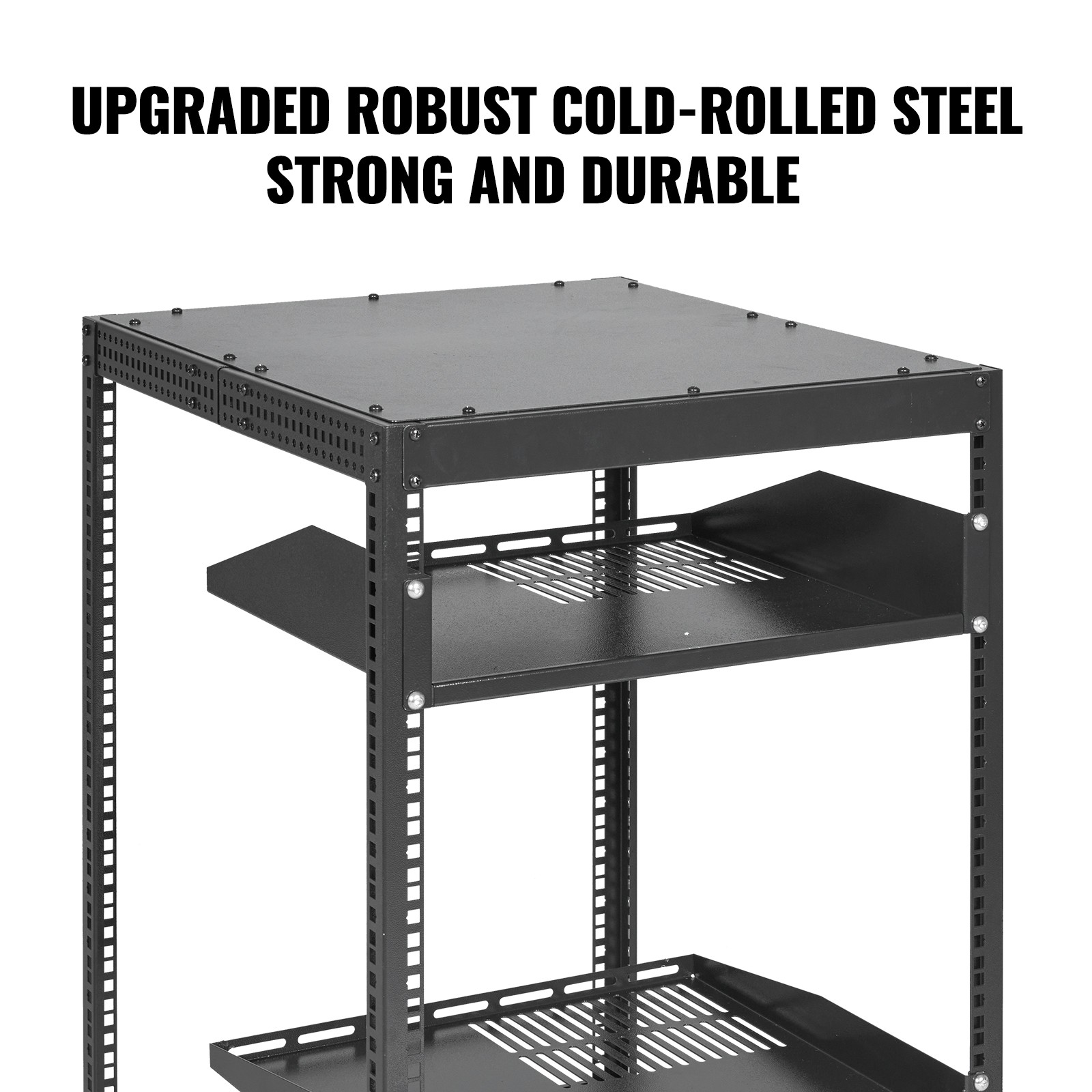 Uimoso 15U 4-Post Adjustable Open Frame Server Rack for Network Equipment