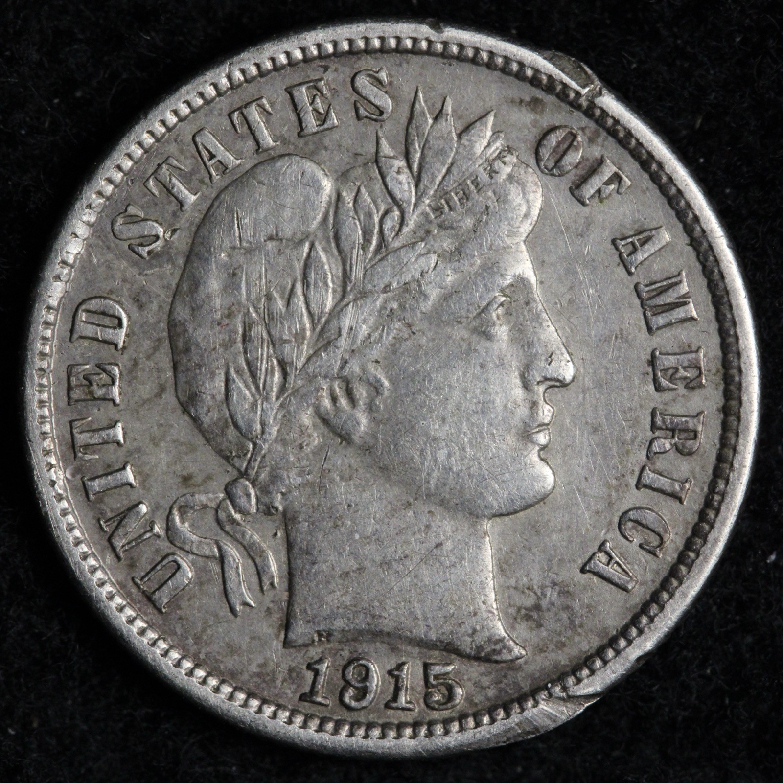 1915-S Barber Silver Dime AU E363 QIHM