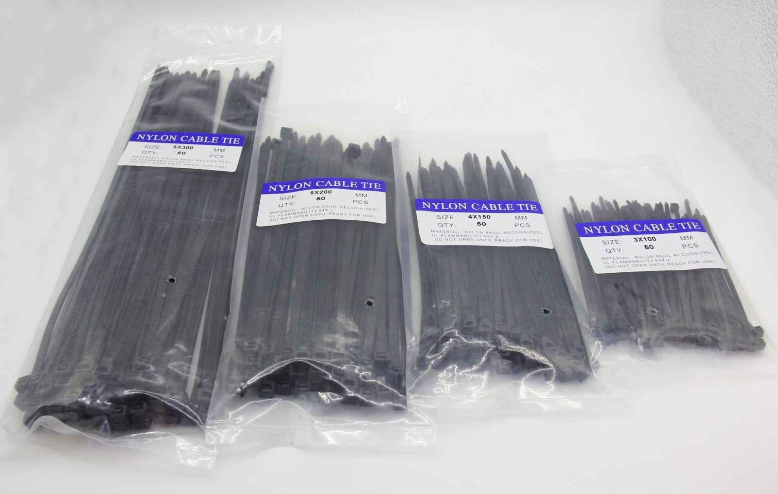 4 Sizes: 4"+6"+8"+12" Self-Locking Nylon Multi-Purpose NEW Cable Ties Assorted