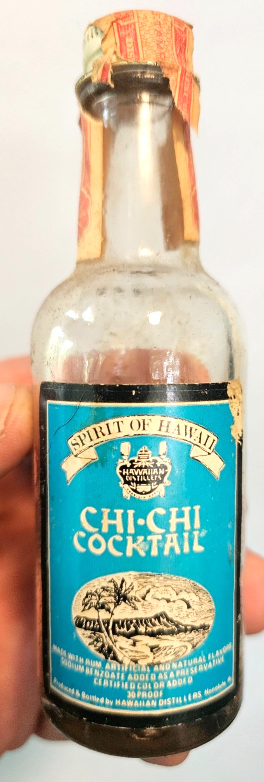 CHI CHI Cocktail Empty miniature Bottle Spirit of Hawaii