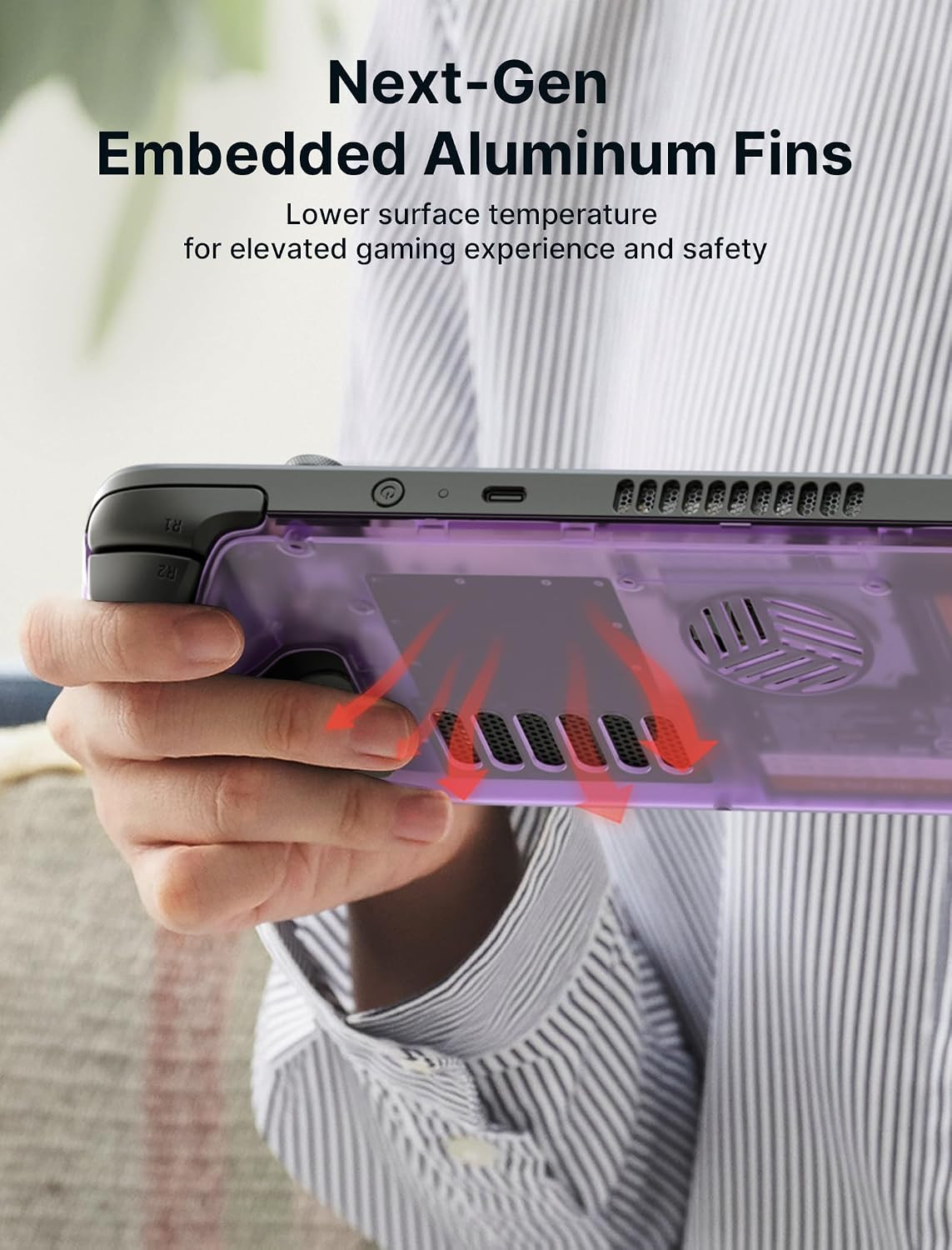Transparent Back Plate Compatible with For Steam Deck OLED/LCD Purple