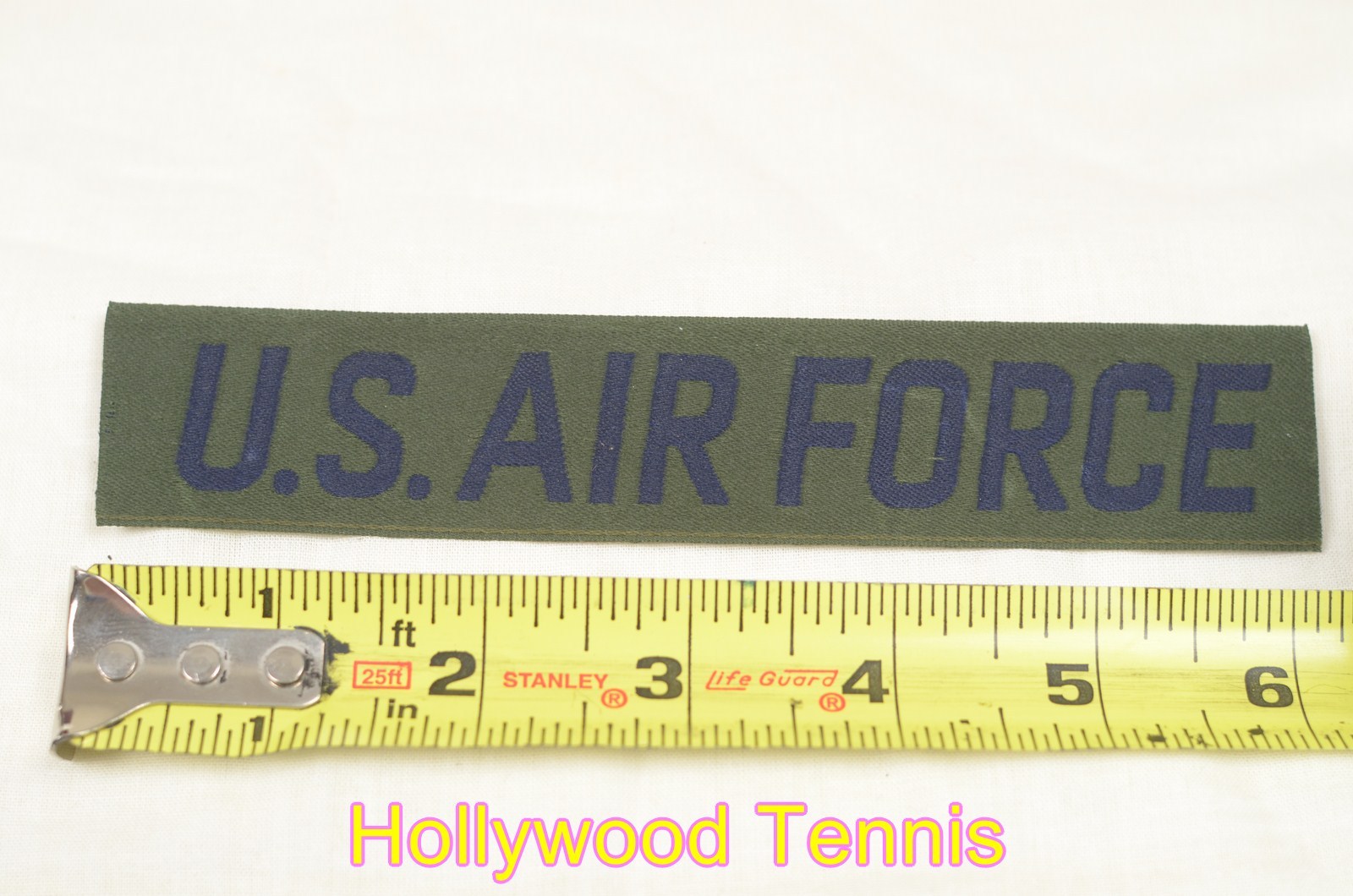 Genuine 6" U.S. Air Force USAF 70s Vietnam Woven Uniform Tape Patch Green Italic
