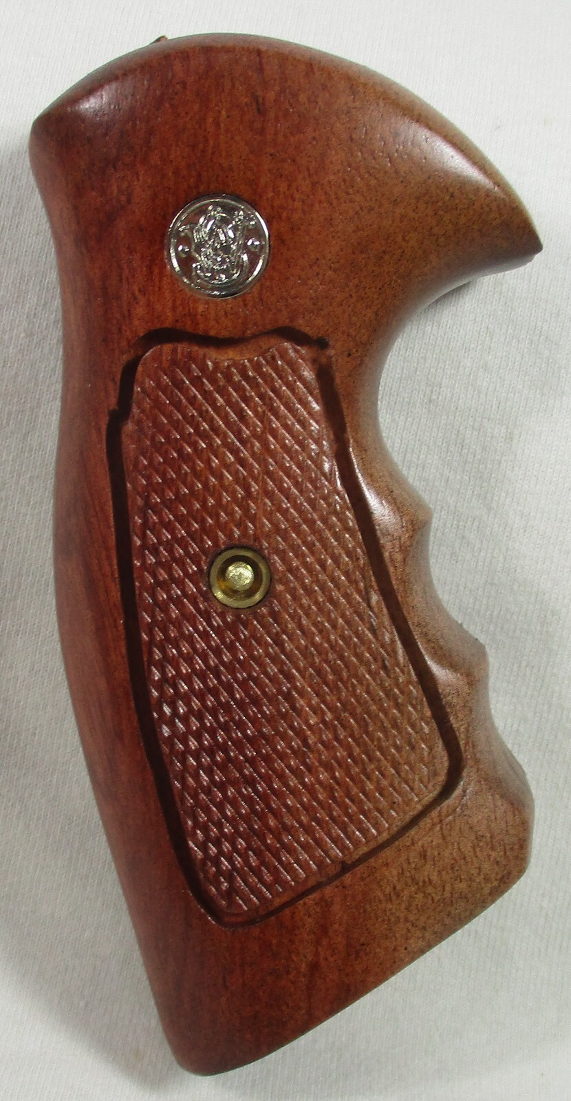 New wood checkered grips For S&W J Frame Square/Round butt
