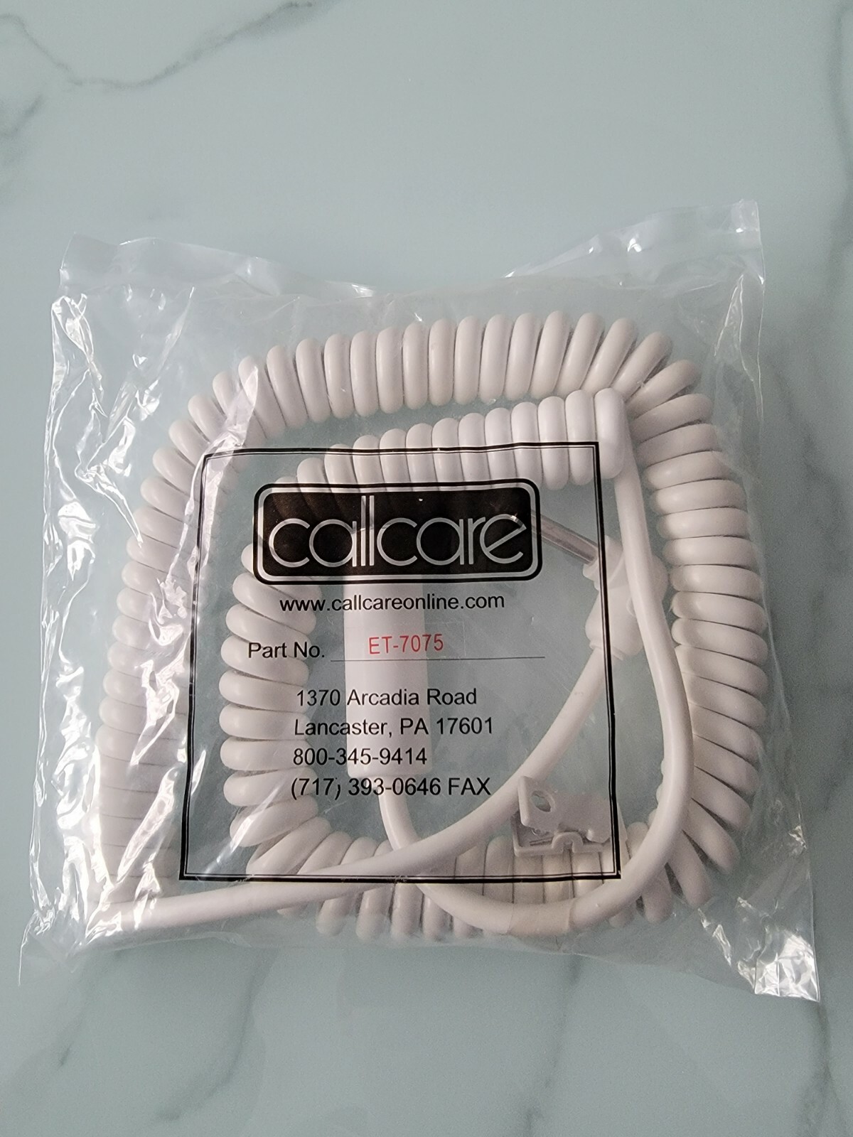 Pushbutton Single Momentary White Coiled Cord 4' - 14'