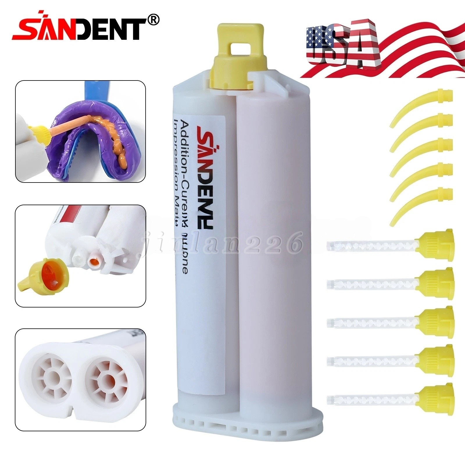 1-10 Dental Impression Putty Silicone Material Light Body 50ML 5*Tips