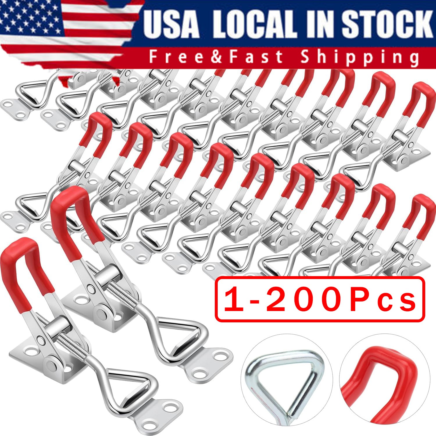 Heavy Duty Steel Toggle Latch Catches Adjustable Lock Clamp For Boxes Case New