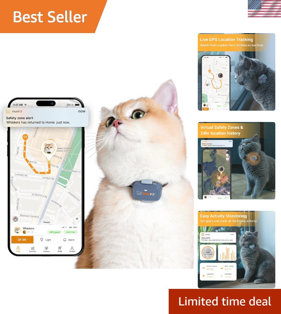 Lite for Cats 4g GPS Tracker | Ultra-Small  18g Design | Real-Time Tracking |...