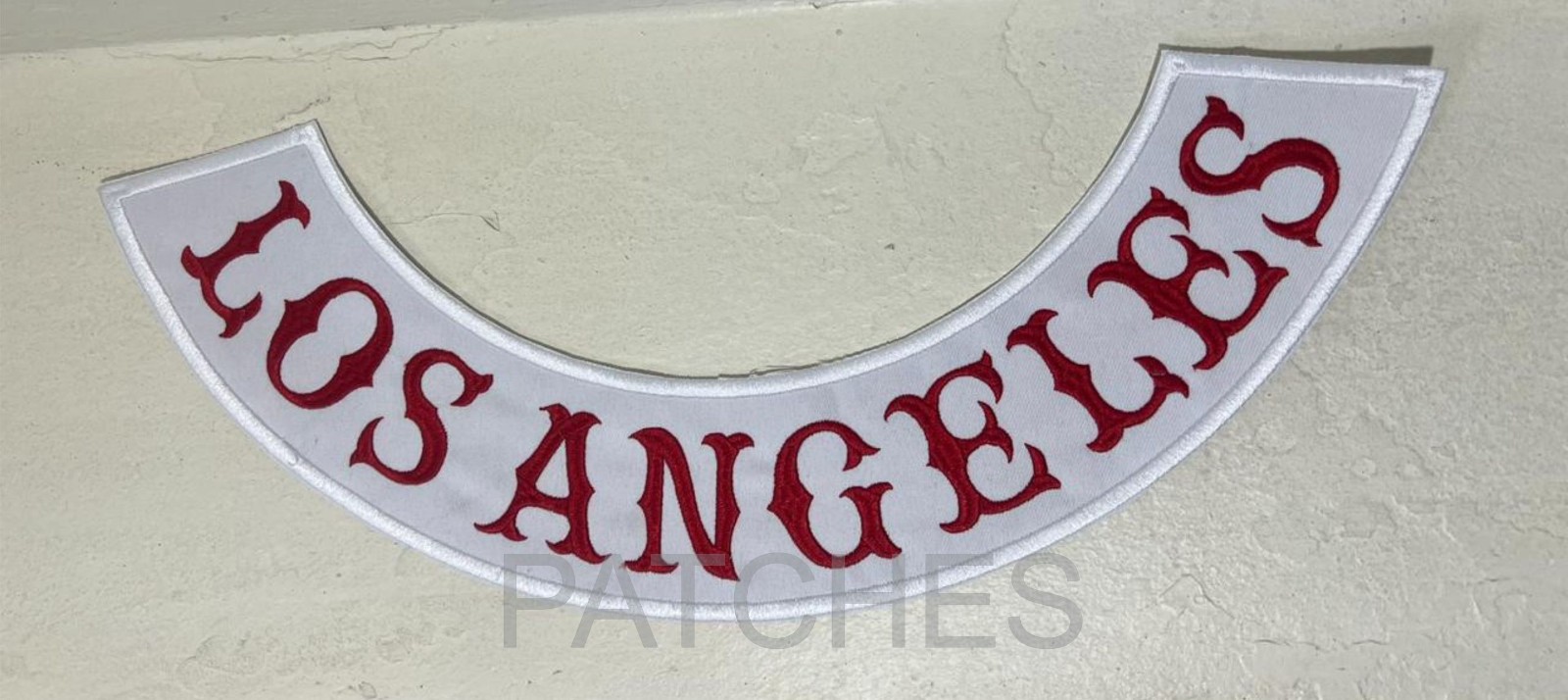 Los Angeles Rocker Embroidered Motorcycle Biker Patch 16.38"x3.1" Iron On Sew On