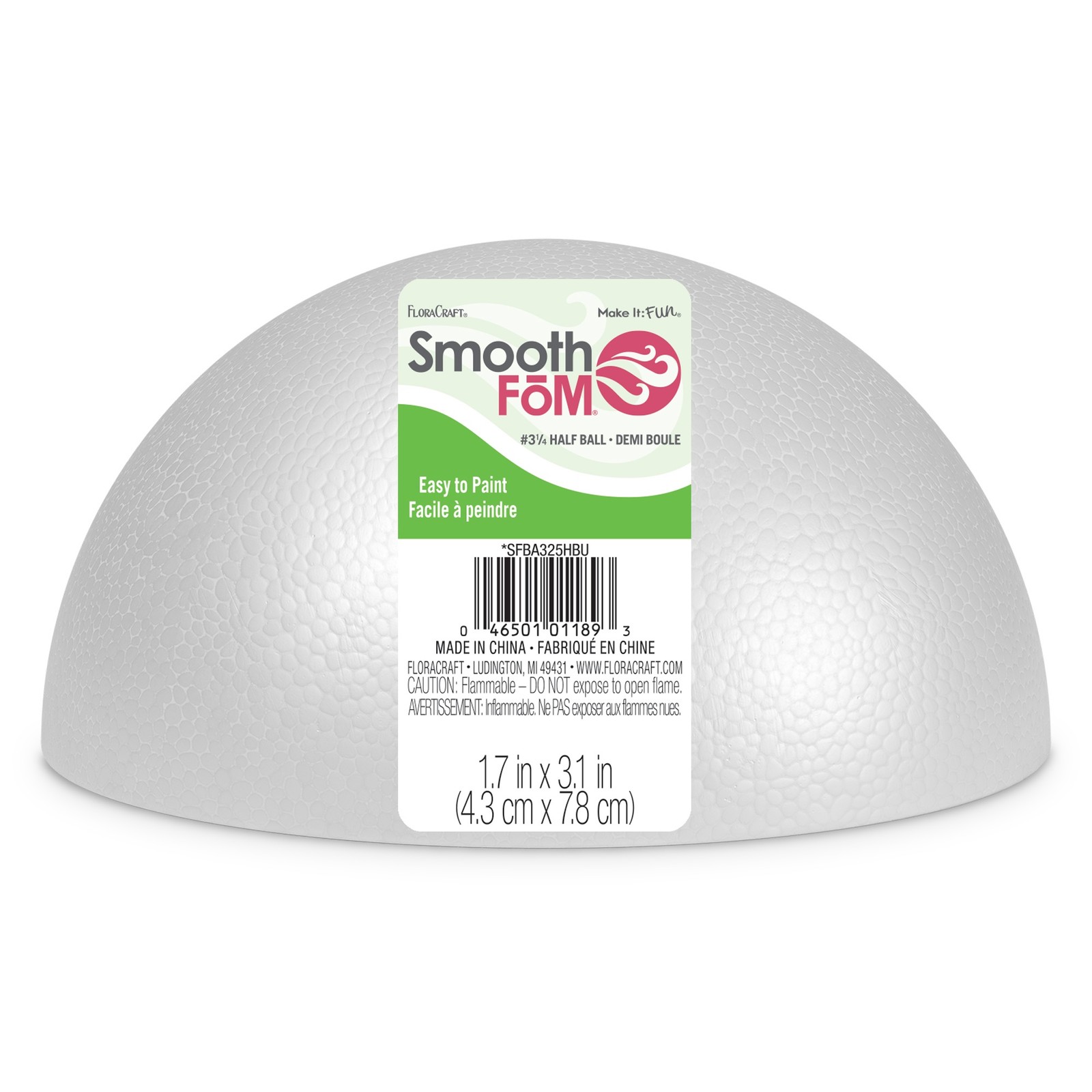 FloraCraft SmoothFoM Half Ball-1.7"X3.1" - 4 Pack