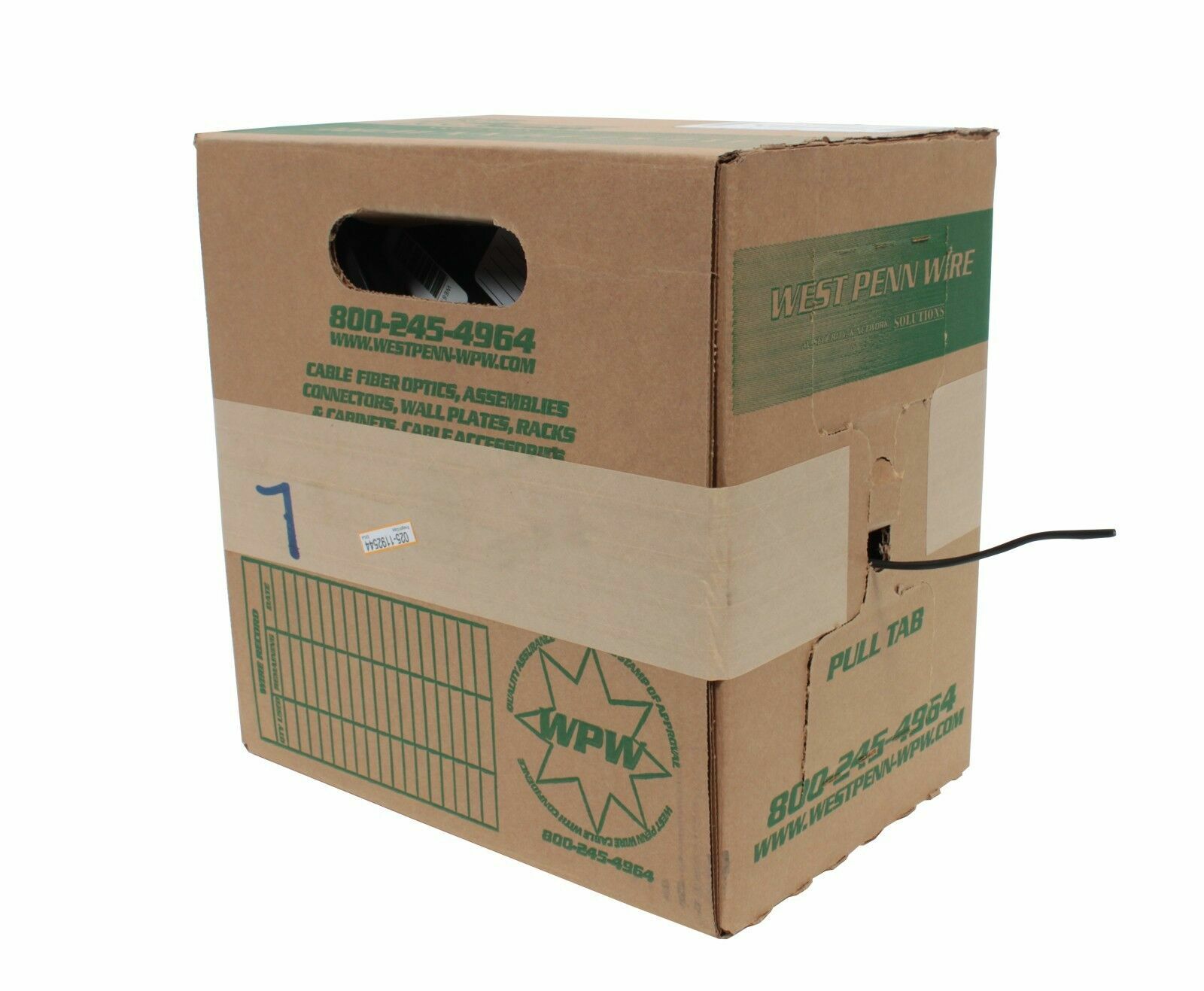 West Penn 2 Cond 22 AWG Shielded CMR Rated White Cable 1000' ft  291-WH