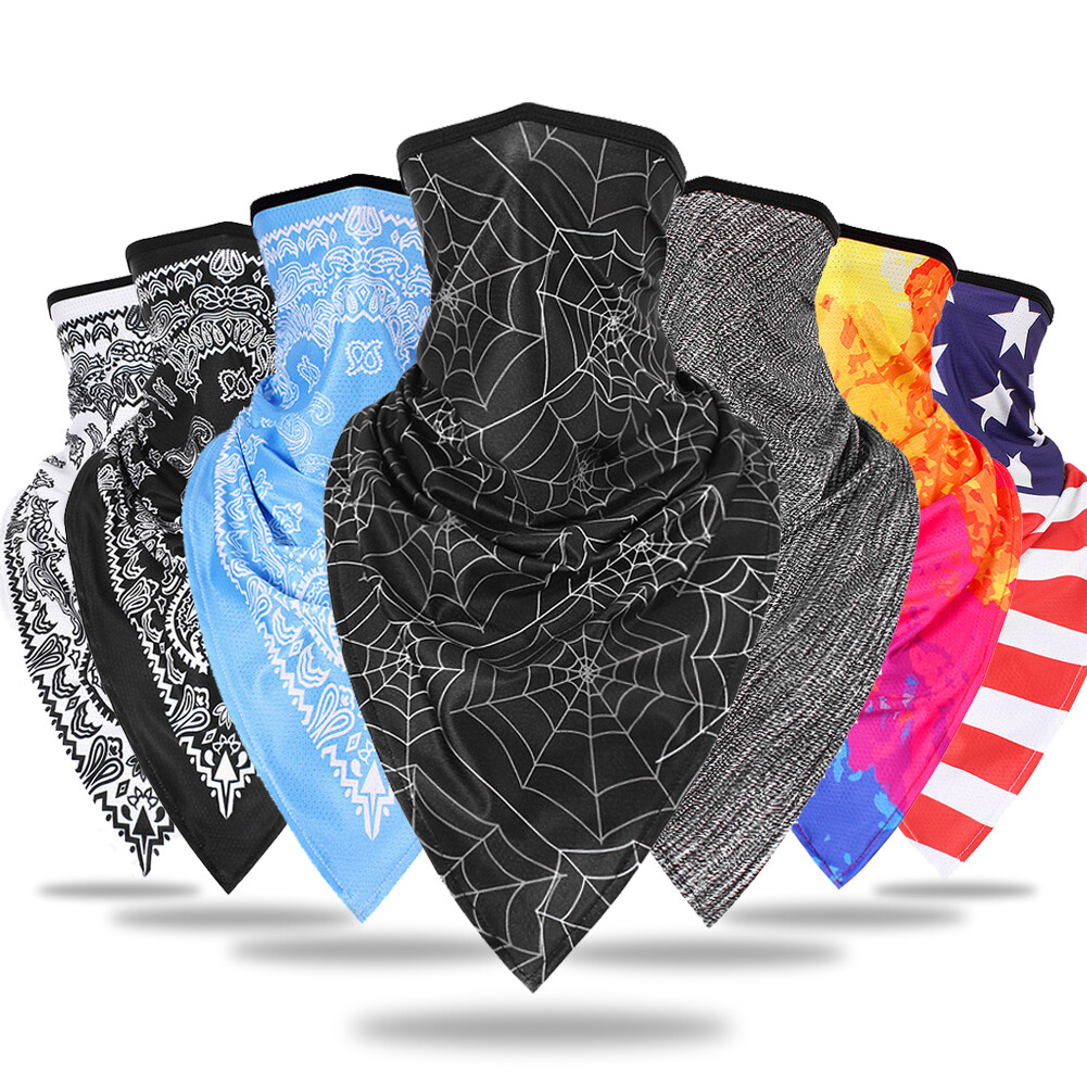Men's Summer Bandana Neck Gaiter Triangle Half Face Mask Quick-Drying Scarf USA