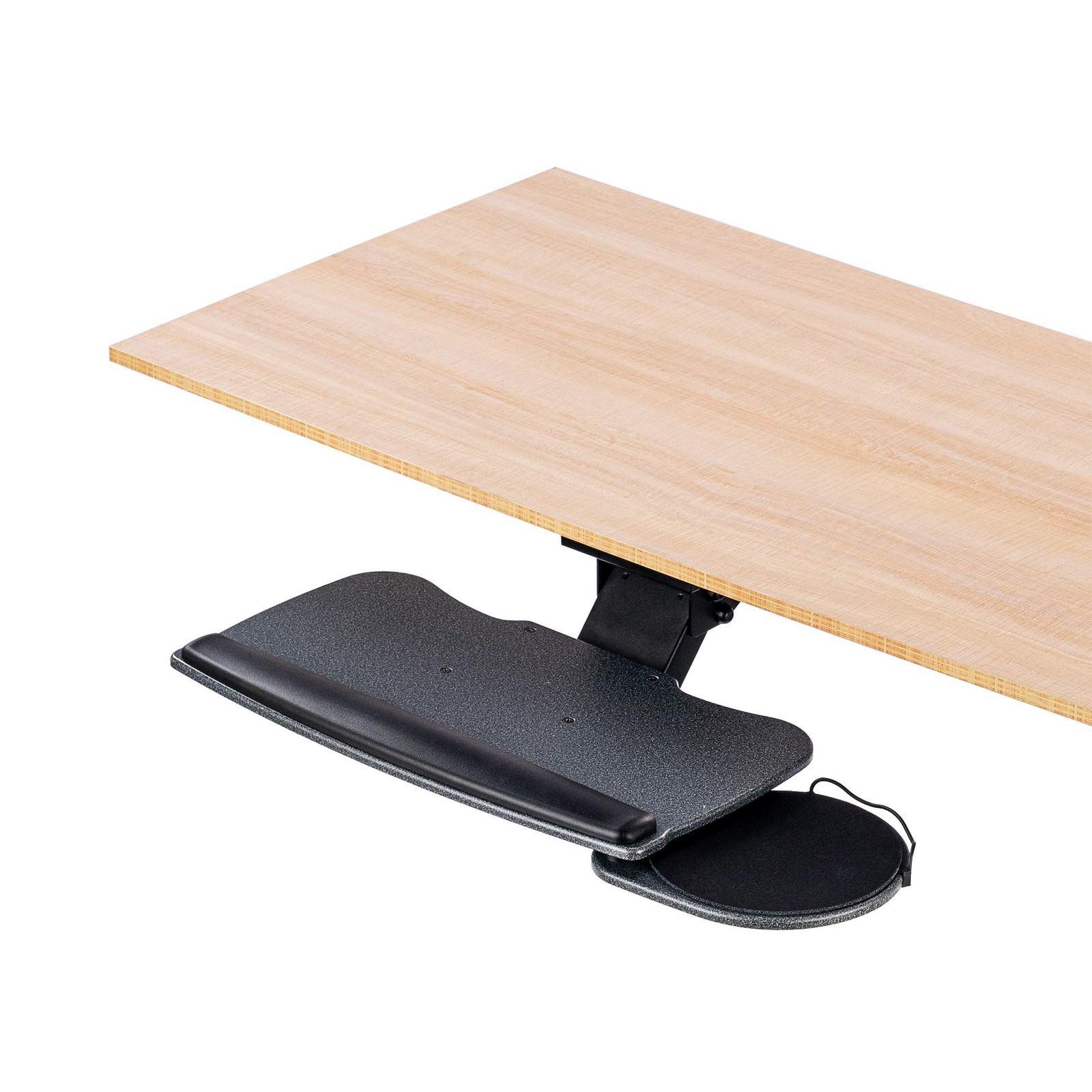 Under Desk Keyboard Tray, 20" x 11" Tray, 17.75" Track, One Knob Control, Und...