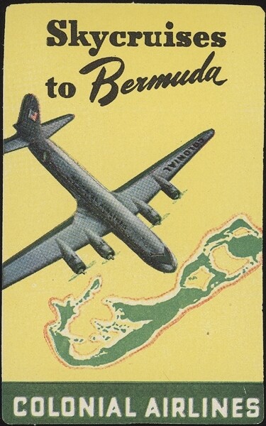 U.S., 1950. Colonial Airlines - Skycruises Bermuda