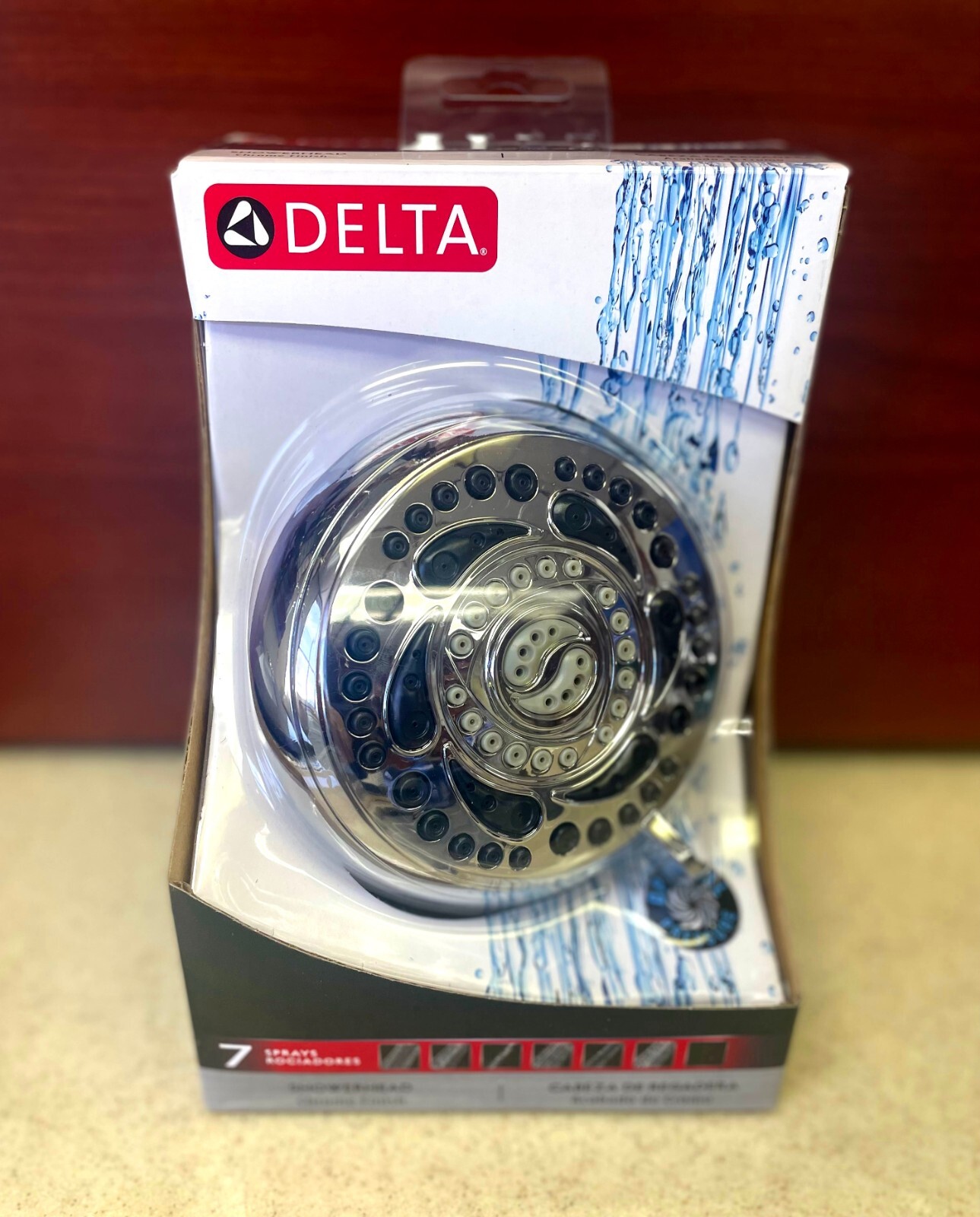 Delta 75784 7-Spray Setting Universal Showering Components Showerhead Chrome NEW