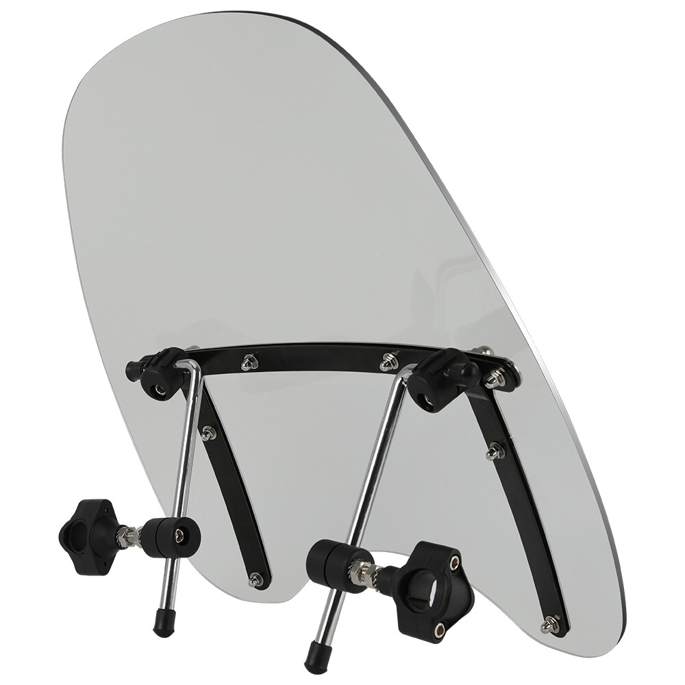 For Scooter E-bike 18"x16" Large Smoke Windshield Windscreen7/8'' 1'' Handlebar