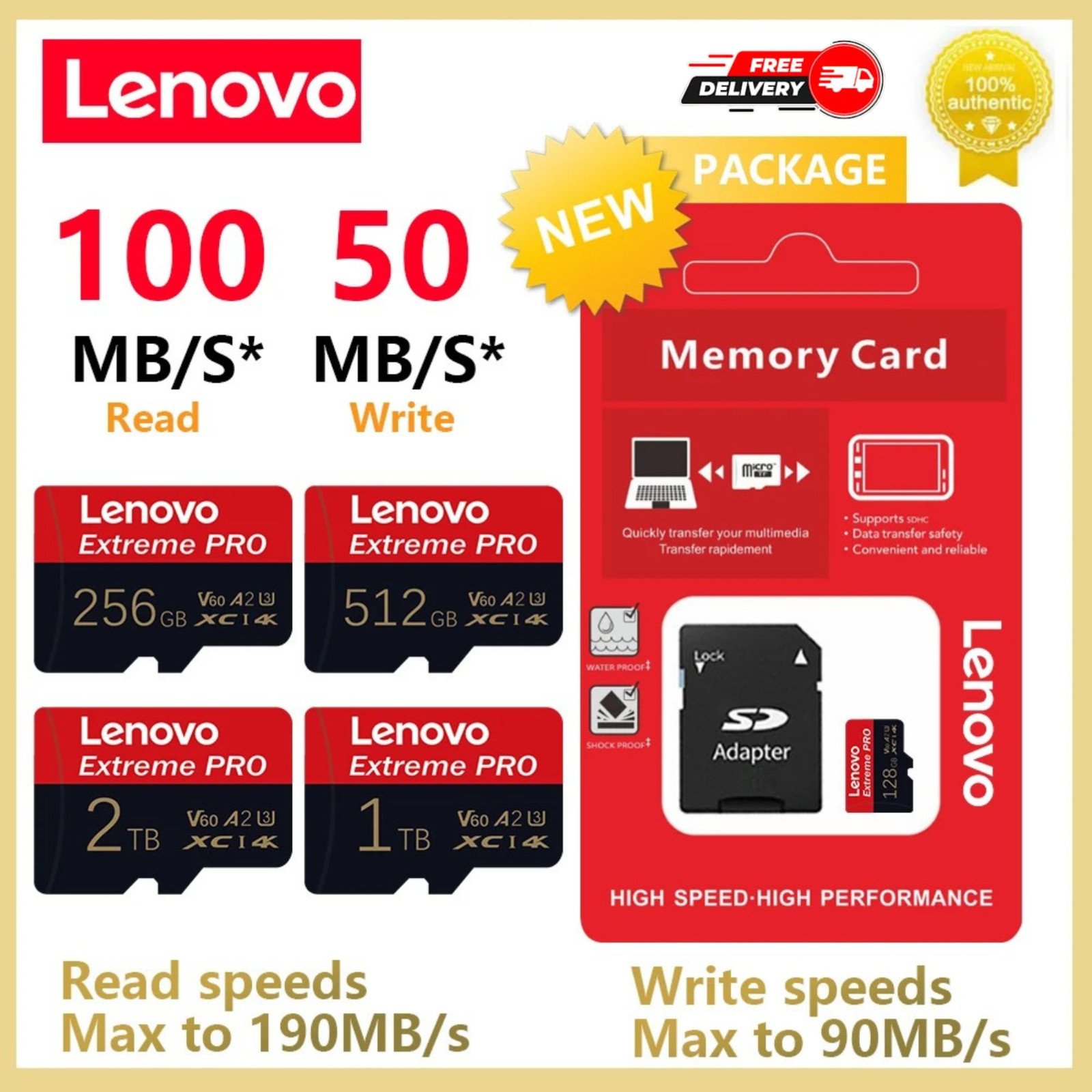 High Speed Micro SD Card 128GB 256GB 512GB 1TB 2TB UHS I 4K for Camera Phone Dro