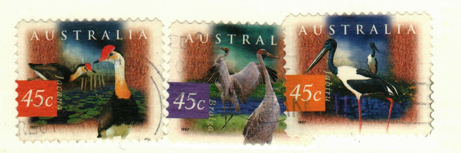 Australia #1536, 1538-9 used birds