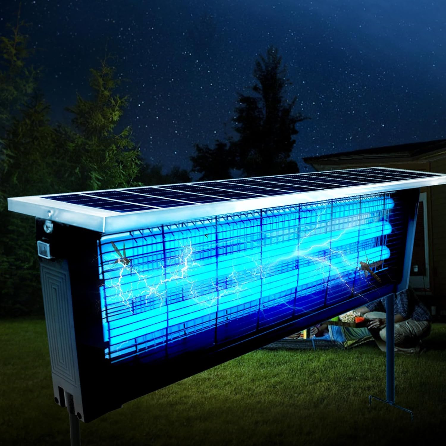 Solar Bug Zapper Outdoor Mosquito Zapper 4500V Waterproof Rechargeable Fly Trap