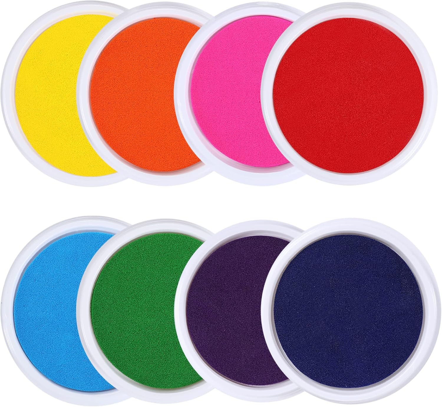 8 Colors Rainbow Washable Large  Pads for Rubber Stamps Kids (Pack of 8)