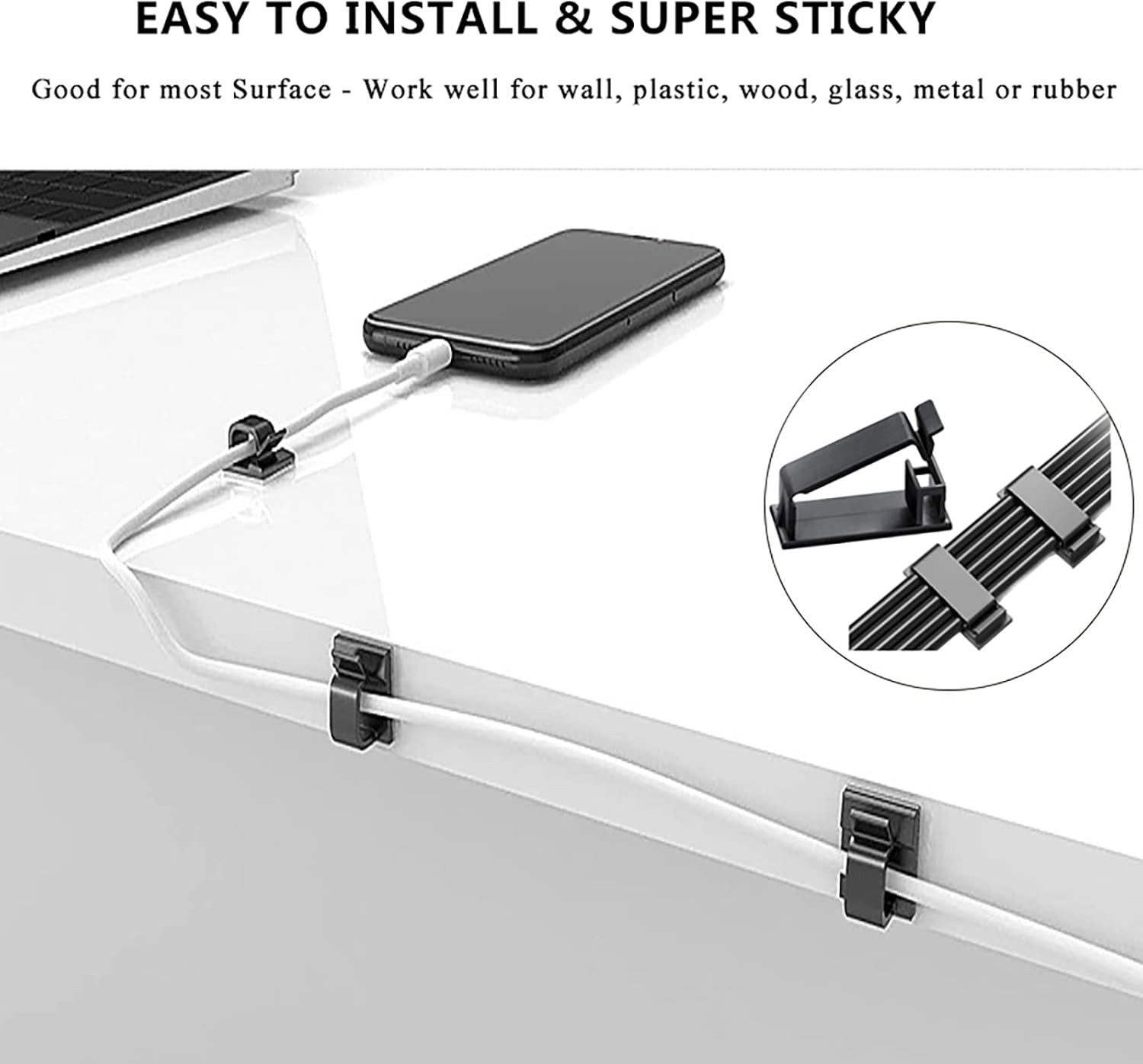 N NOROCME 192 PCS Cable Management Kit 4 Wire Organizer Sleeve,11 Cable Holder,3