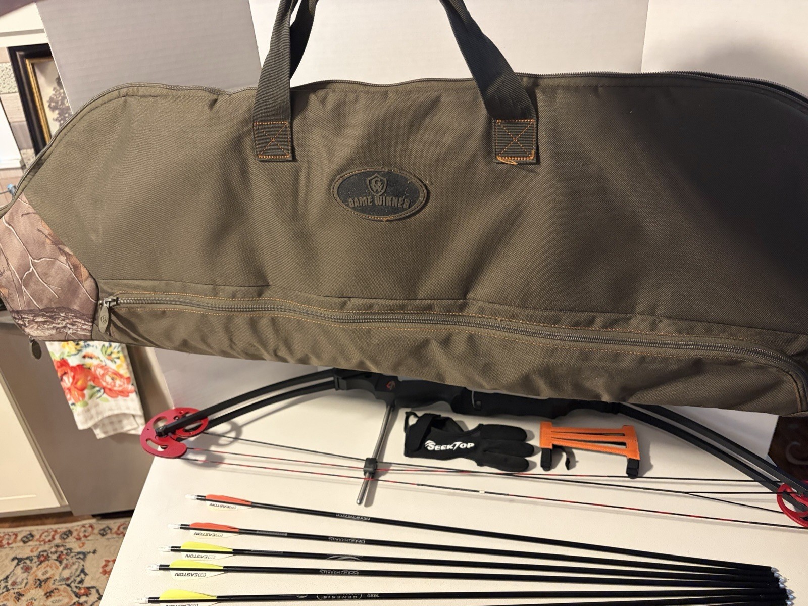 Genesis Original Archery Compound Bow and Arrow Set, Draw Hand-Right, With Case