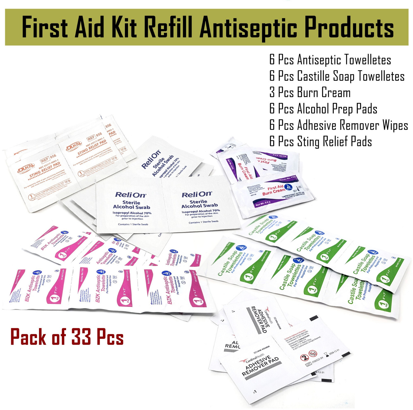 First Aid Kit Refill Antiseptic Products