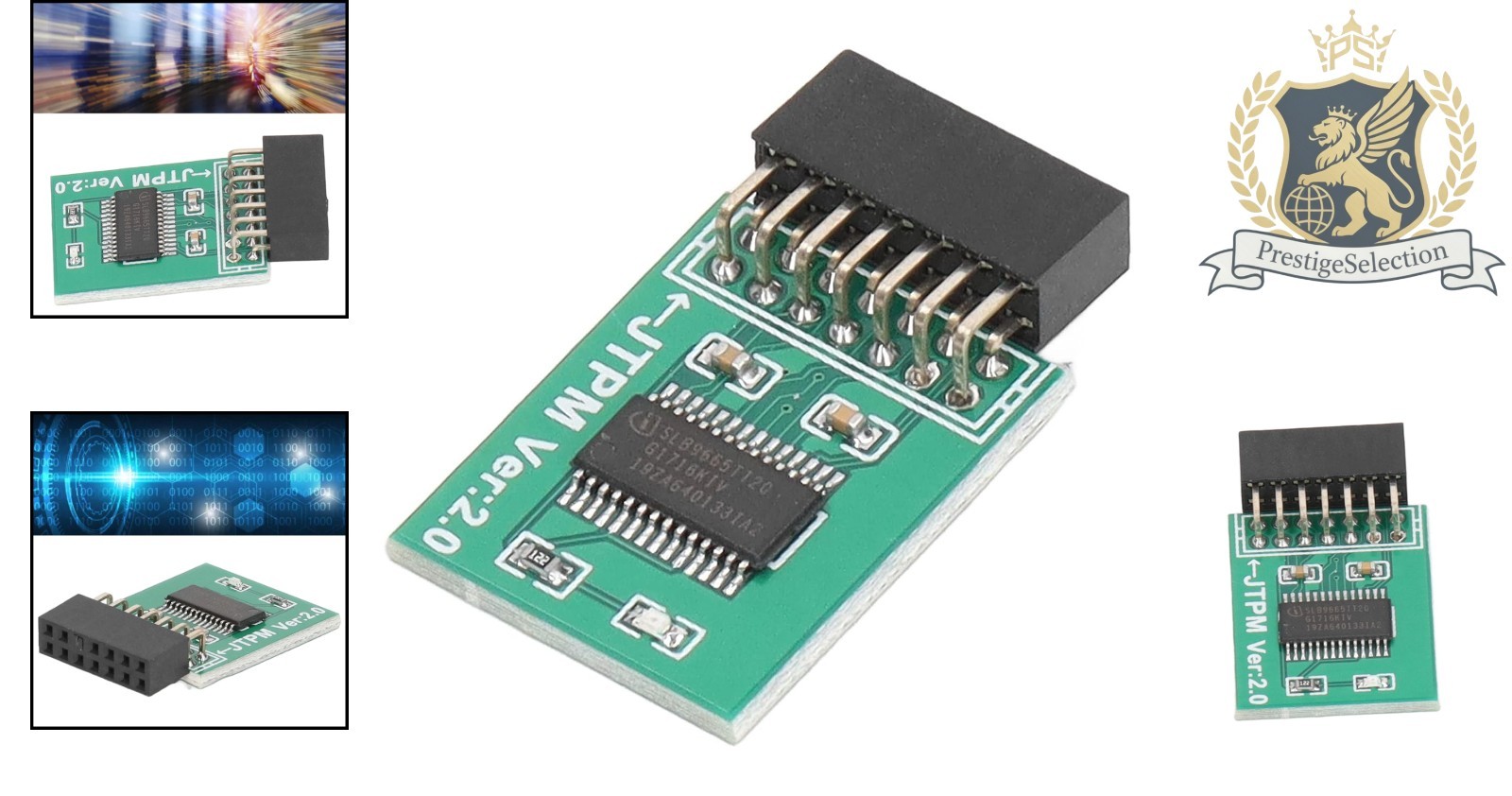 MSI TPM 2.0 Module for Win11 - Green Encryption Board, 14 Pin LPC Interface