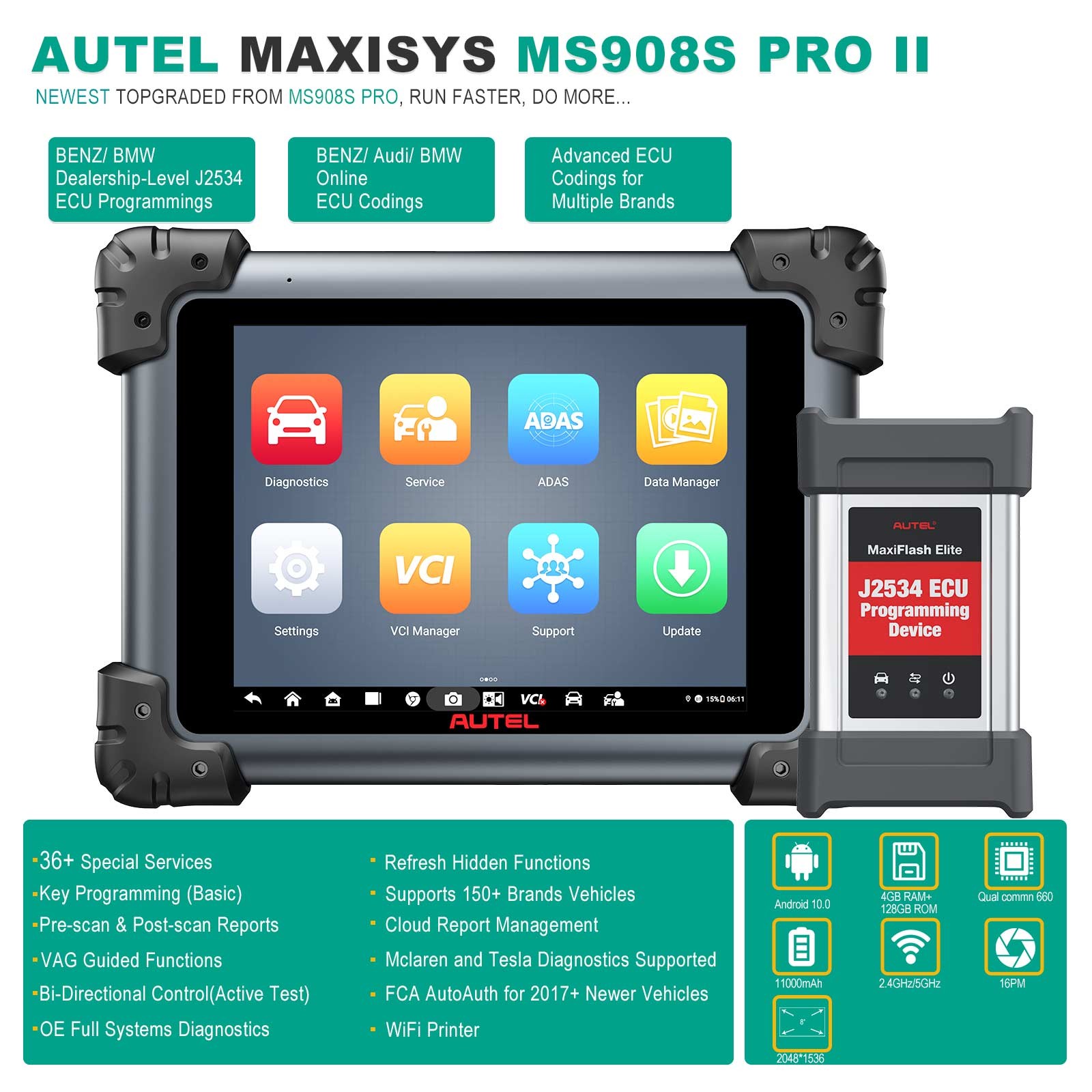 2026 Autel MaxiSys MS908S Pro II Full System Diagnostic Scanner Tool Coding