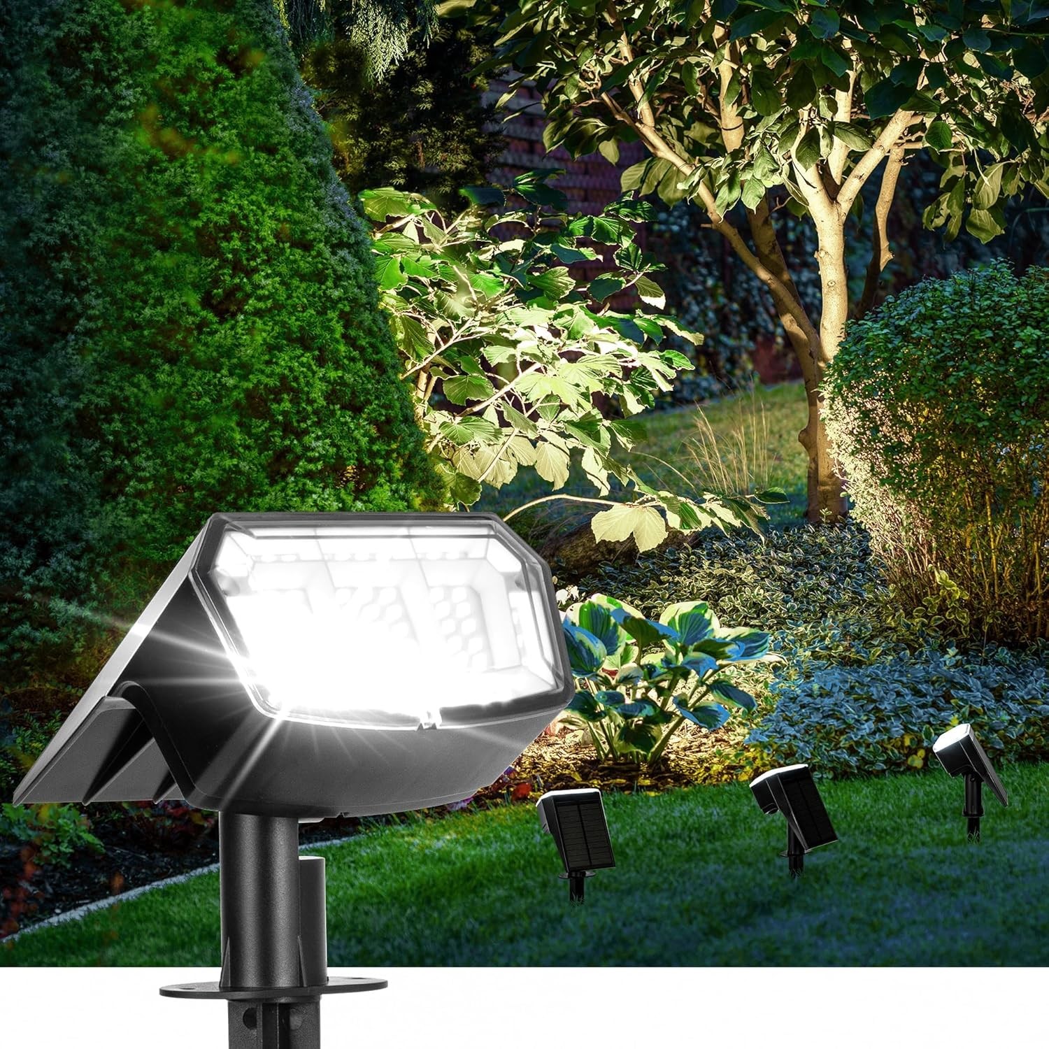 Solar Spot Lights Outdoor Waterproof 6 Pack IP65 63 LED 3 Lighting Modes