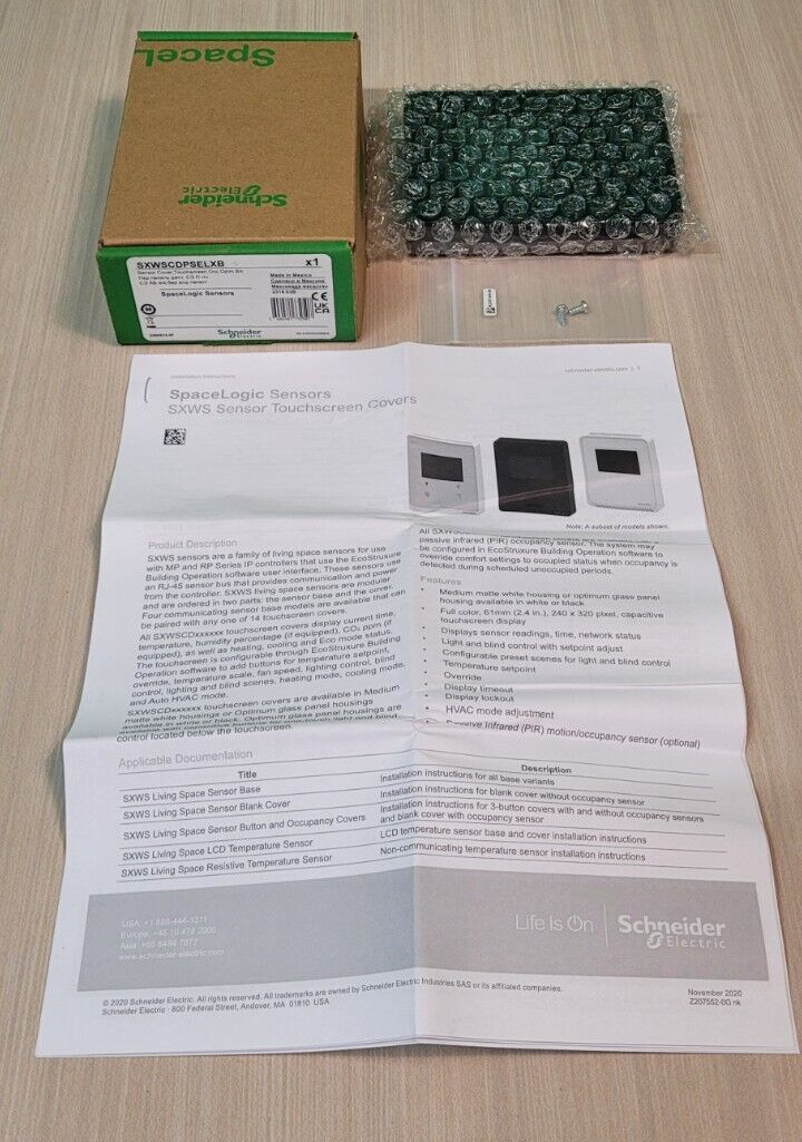 Schneider SmartX Cover Plate, Touchscreen, SXWSCDPSELXB, for Sensor Base, Black