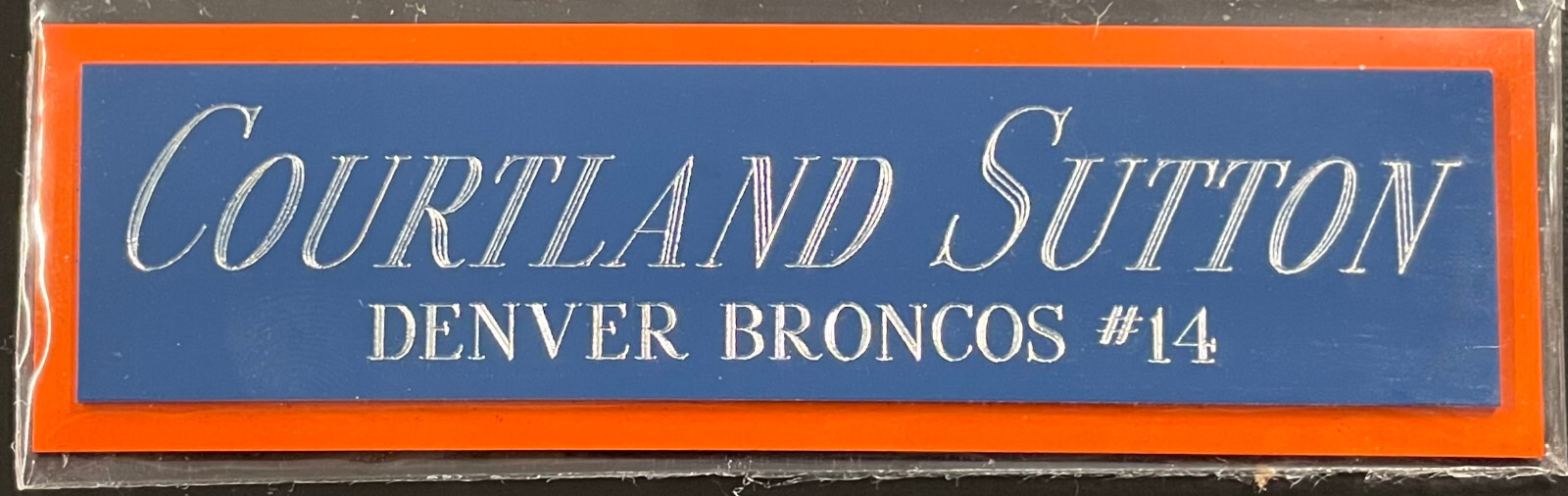 COURTLAND SUTTON BRONCOS NAMEPLATE FOR AUTOGRAPHED FOOTBALL HELMET JERSEY PHOTO