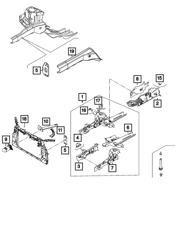 Genuine Mopar Outer Load Path Beam Right 68611862AA