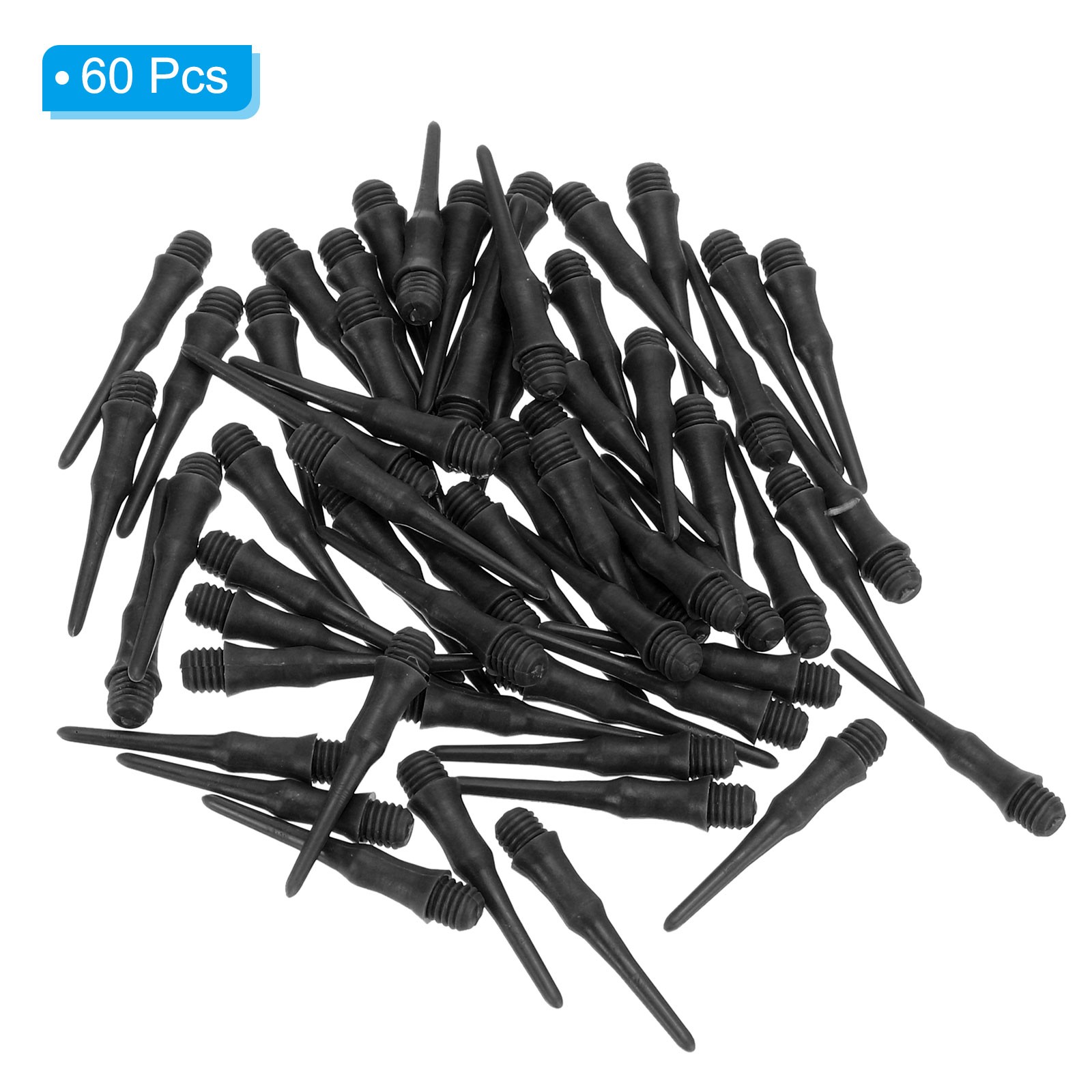 60Pcs 2BA Thread Plastic Soft Dart Tips Replacement Dart Accessories, Black