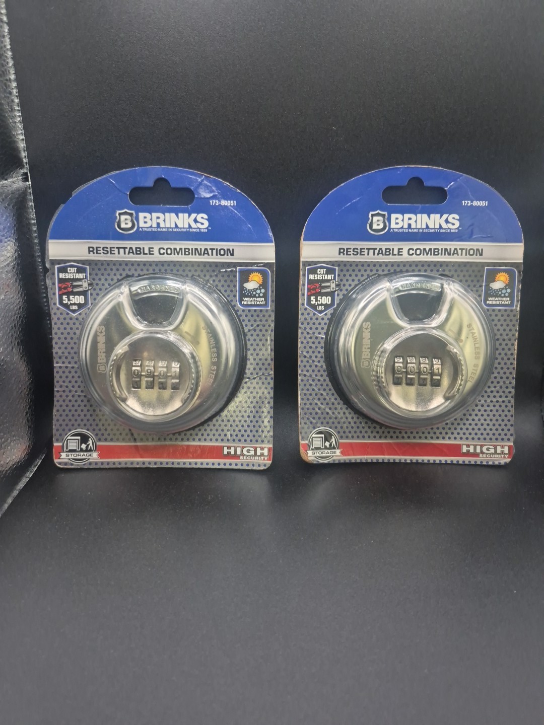 (2)  BRINKS 173-80051 Combination lock, Steel 80mm Resettable Lock High Security
